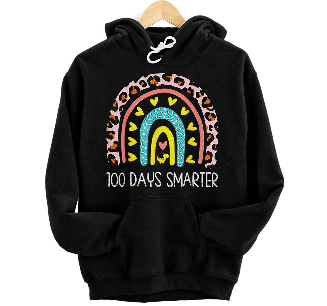 Personalized 100th Day Of School 100 Days Teacher Smarter Boho Rainbow Pullover Hoodie