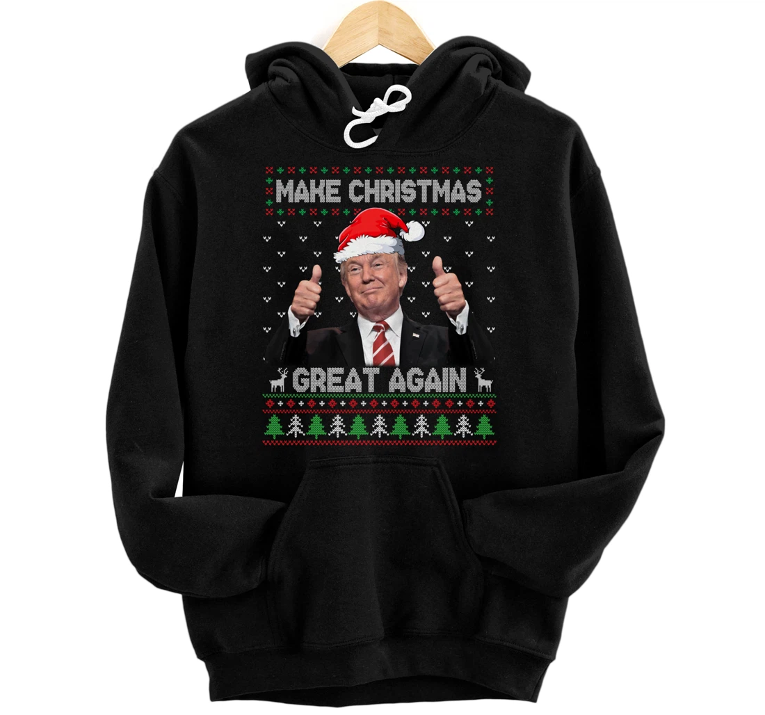 Personalized Funny Trump Make Christmas Great Again Ugly Sweater Xmas Pullover Hoodie