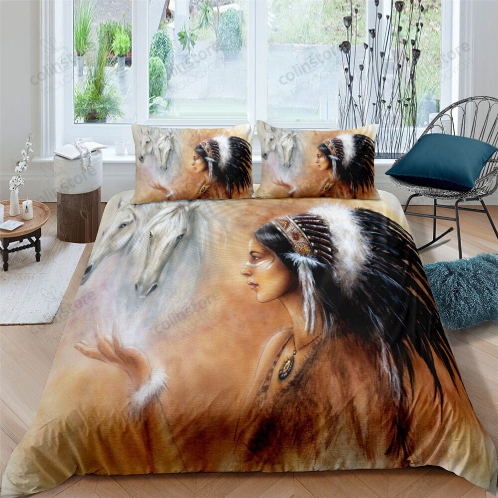 Horse Bedding Set For Girls Boys Children Wild Animal Pattern Decorative Farmhouse Theme Duvet Cover Floral Flowers Print - Bedding Set, Duvet Cover, Quilt, Pillow, Blanket