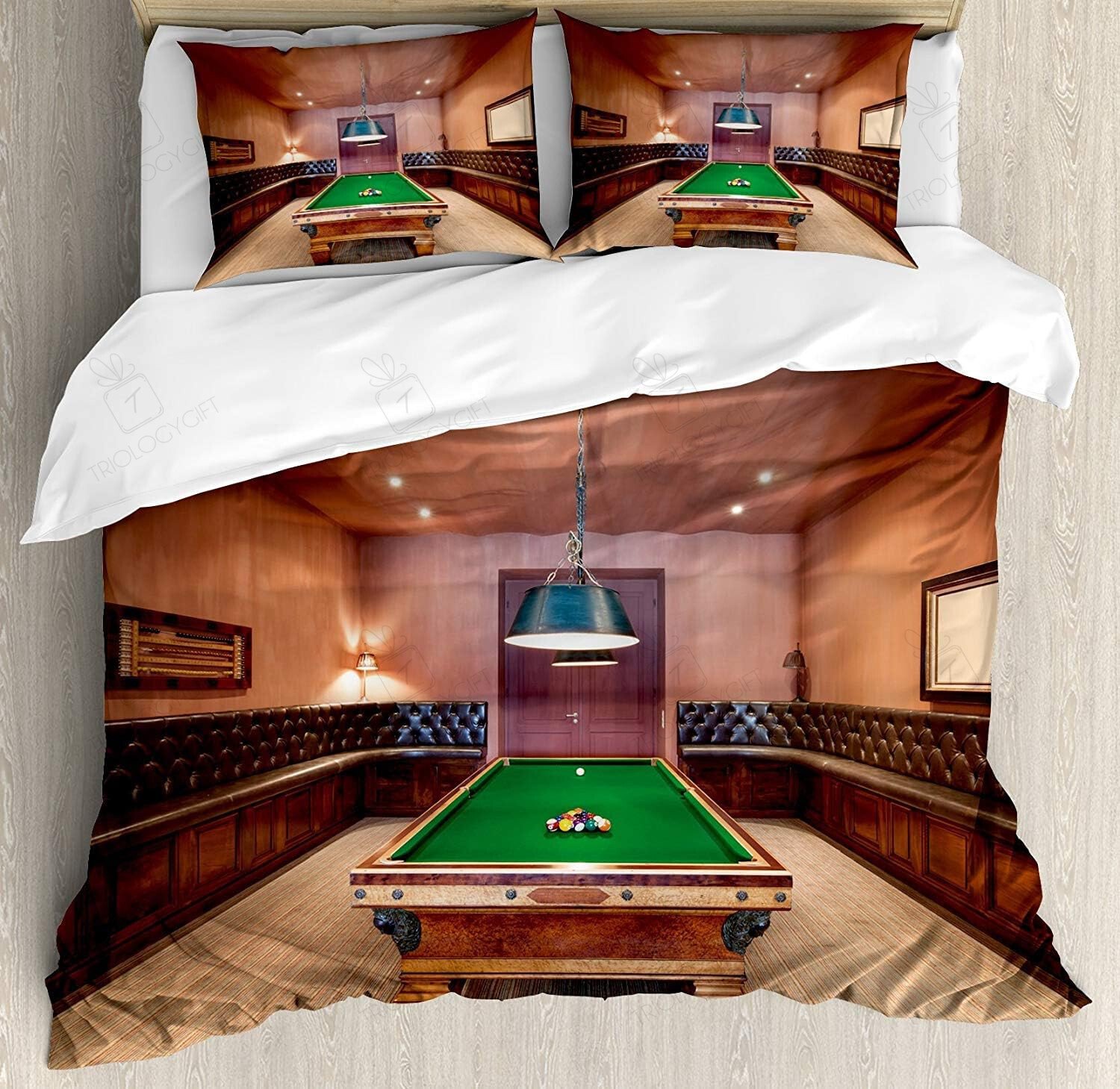 Entertainment Room In Mansion Pool Table Billiards Bedding Set - Bedding Set, Duvet Cover, Quilt, Pillow, Blanket