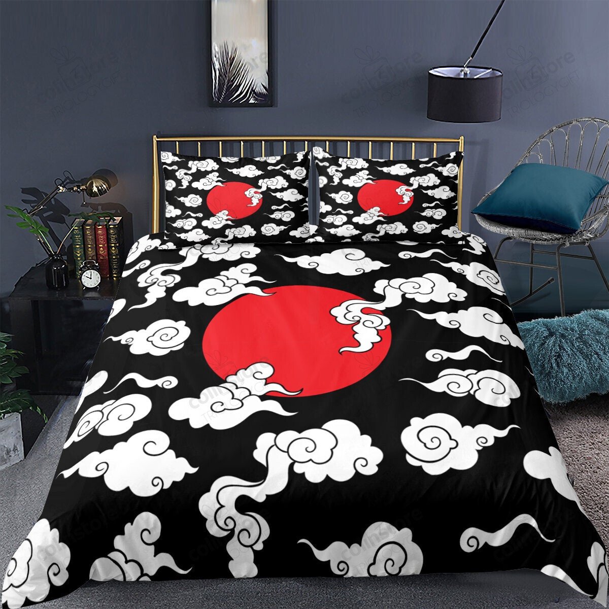 Cherry Blossoms Bedding Set, Japanese-Style Flower Duvet Cover For Kids Boys Girls Teens, Exotic Floral Petal - Bedding Set, Duvet Cover, Quilt, Pillow, Blanket