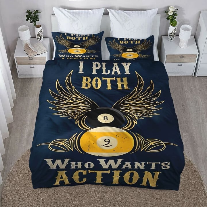 Billiards I Play Both Bedding Set - Bedding Set, Duvet Cover, Quilt, Pillow, Blanket