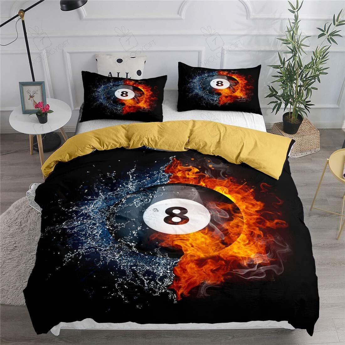 Billiards Crack Ball Breaking Pattern Bedding Set - Bedding Set, Duvet Cover, Quilt, Pillow, Blanket