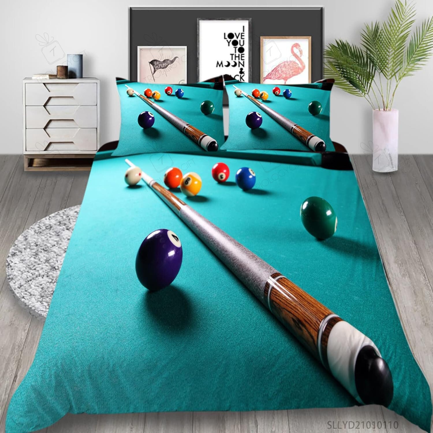 Love Billiards Bedding Set - Bedding Set, Duvet Cover, Quilt, Pillow, Blanket