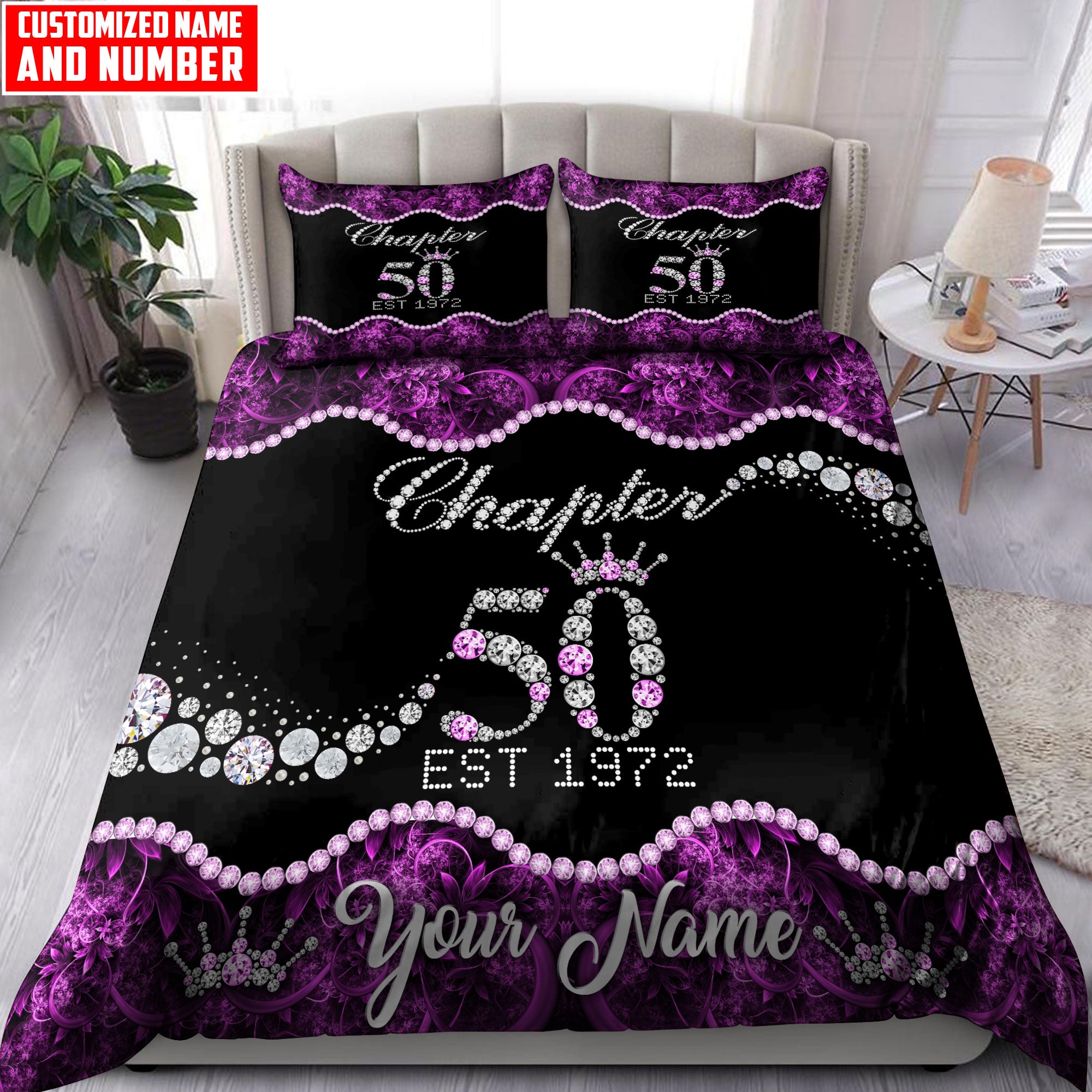 Personalized & Custom Year Bedding Set Birthday Gift - Bedding Set, Duvet Cover, Quilt, Pillow, Blanket