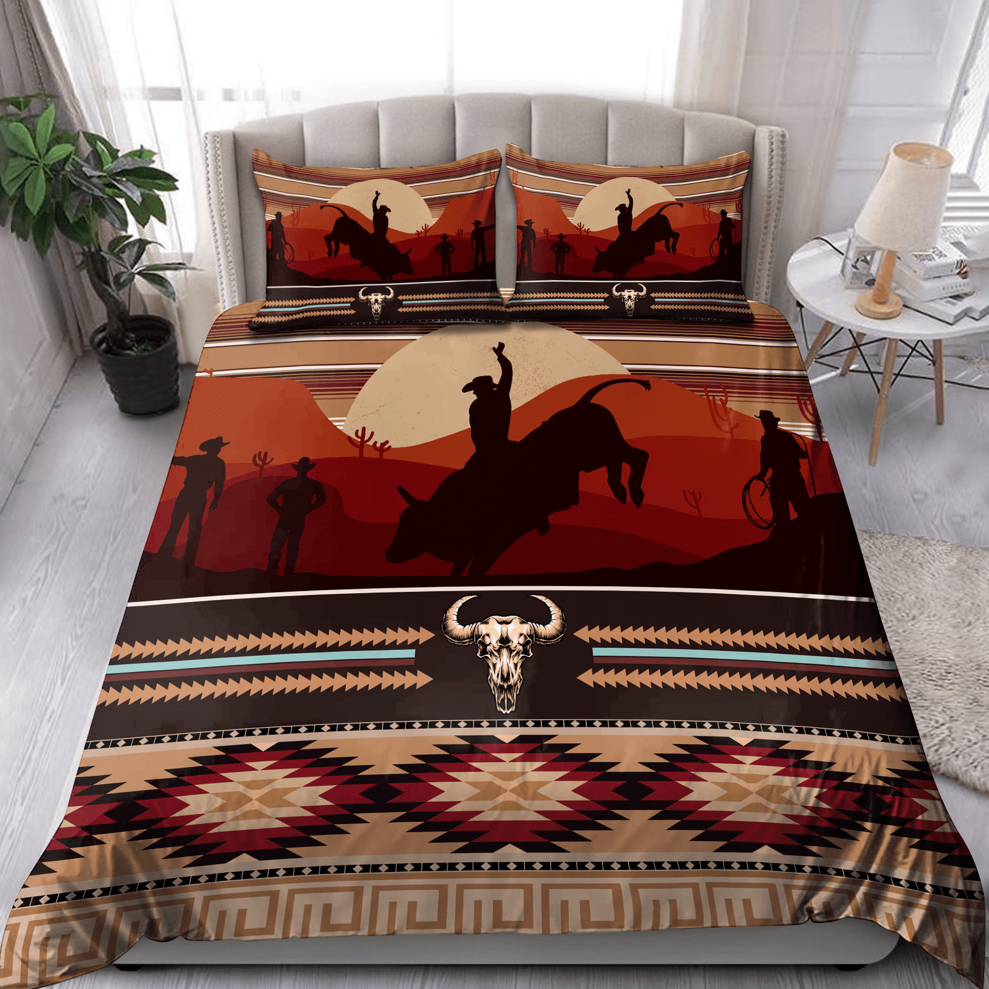 Tmarctee Bull Riding Bedding Set DD - Bedding Set, Duvet Cover, Quilt, Pillow, Blanket