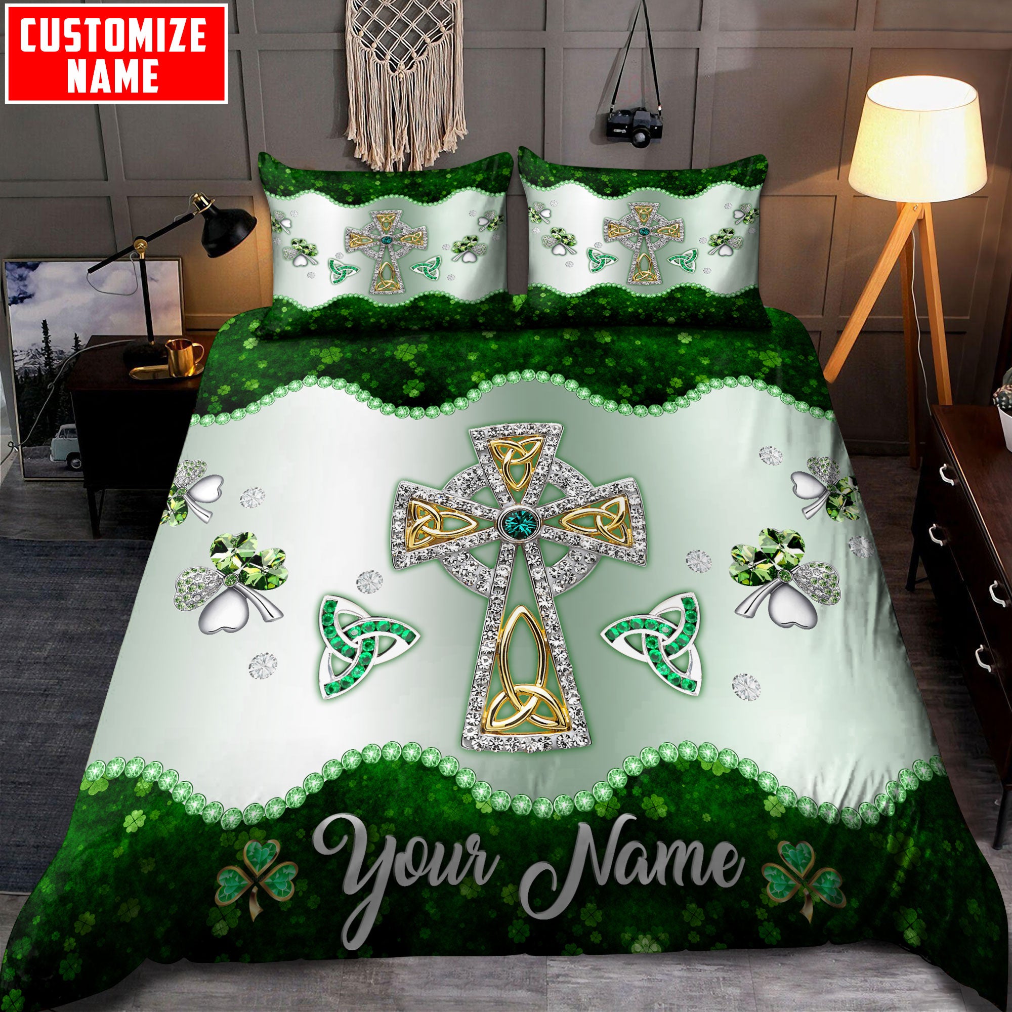 Personalized Irish Bedding Set - Bedding Set, Duvet Cover, Quilt, Pillow, Blanket