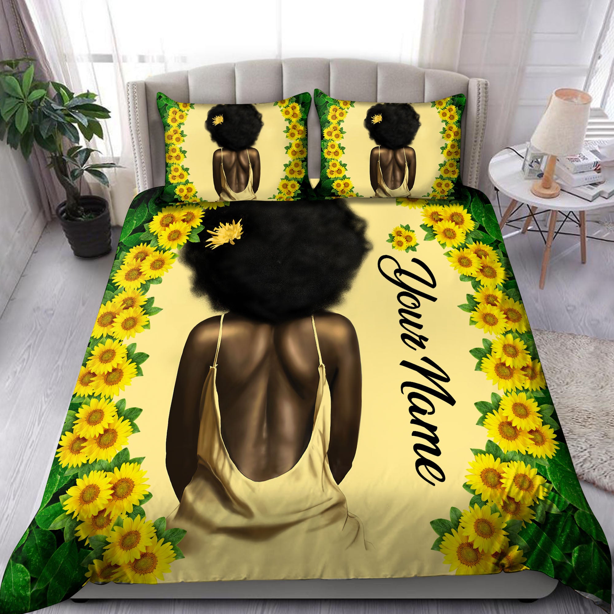 Customize Name Strong African Women Bedding Set - Bedding Set, Duvet Cover, Quilt, Pillow, Blanket