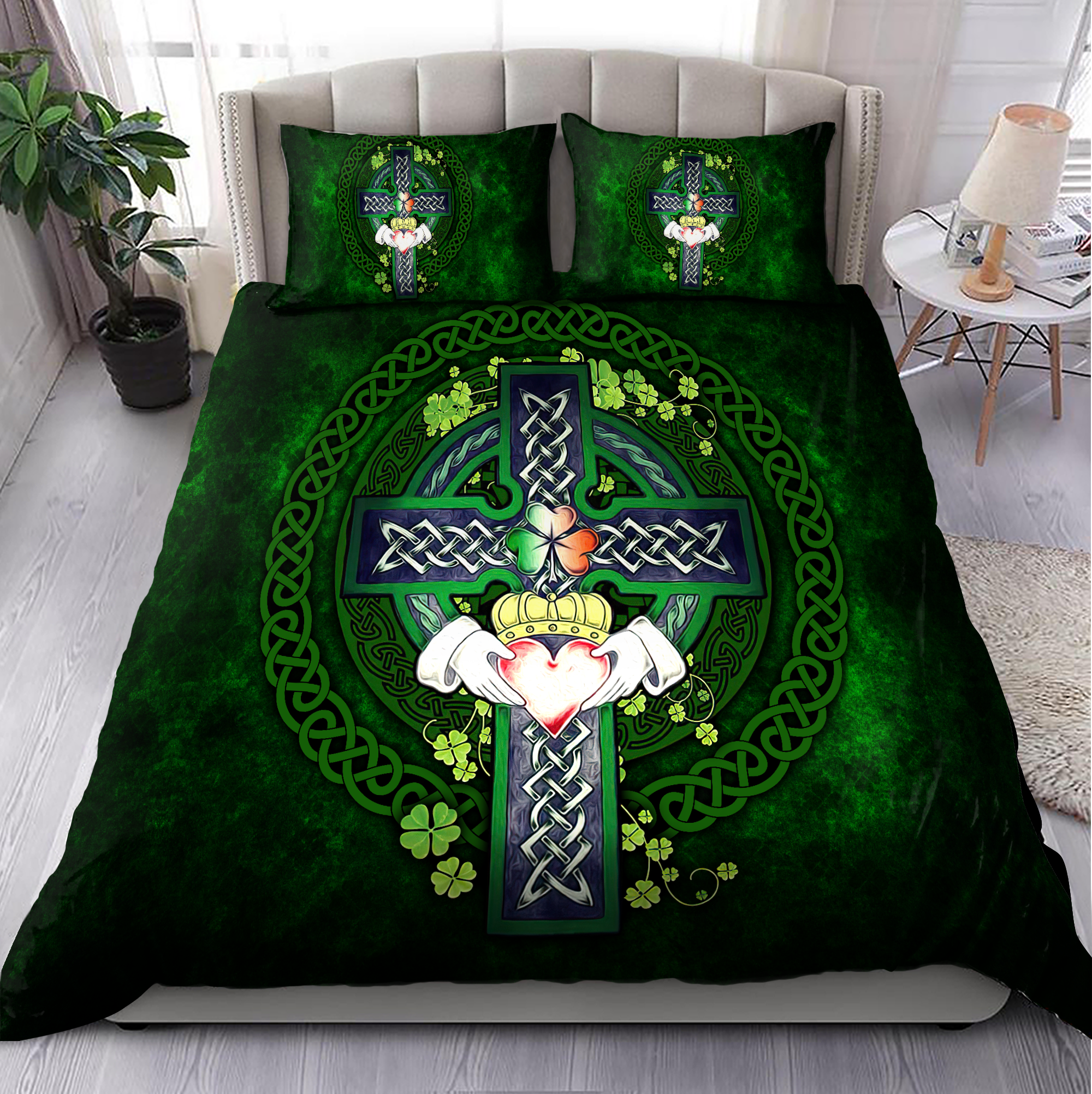 Irish Blessing Celtic Cross Knot Bedding Set   - Bedding Set, Duvet Cover, Quilt, Pillow, Blanket