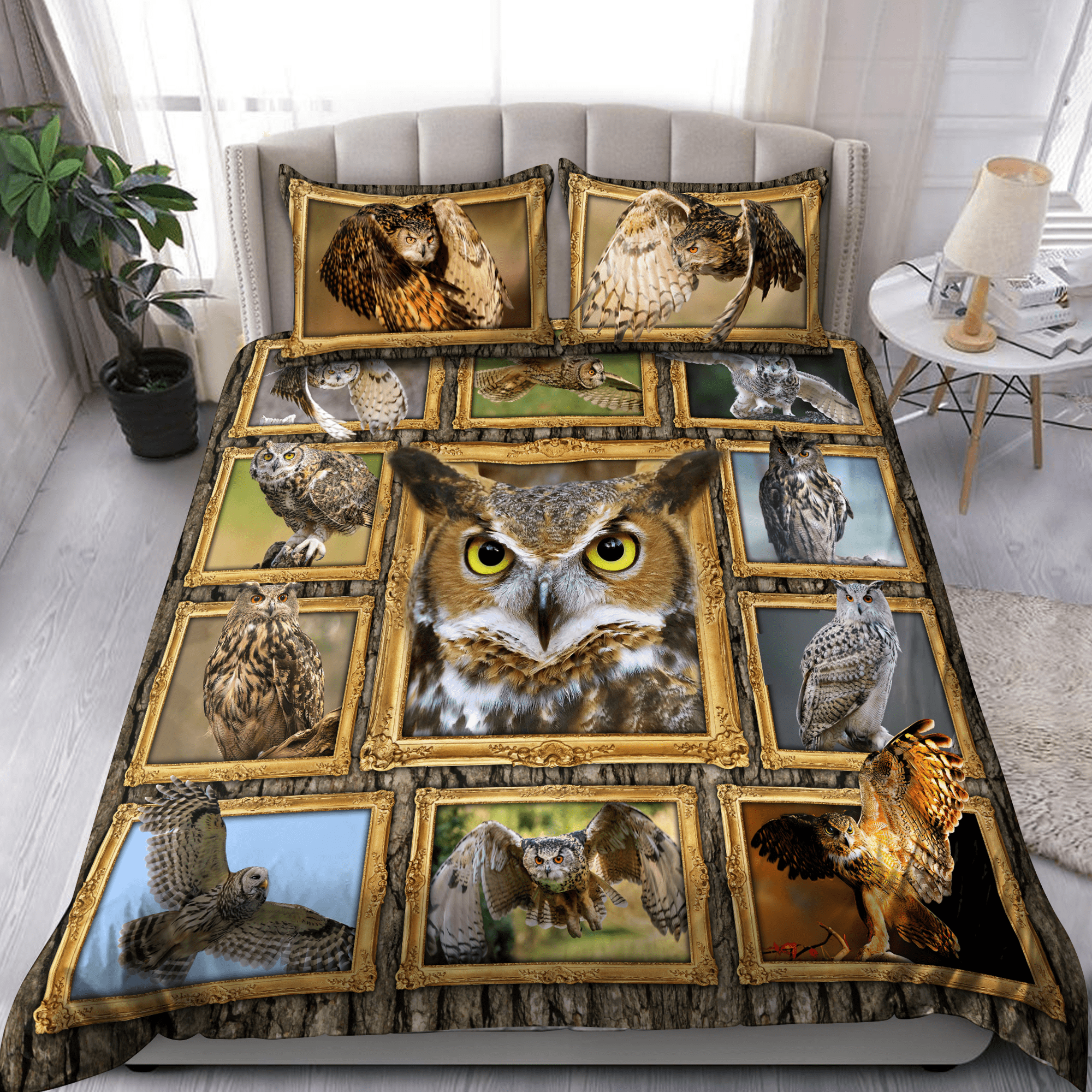 Owl Bedding Set Da - Bedding Set, Duvet Cover, Quilt, Pillow, Blanket