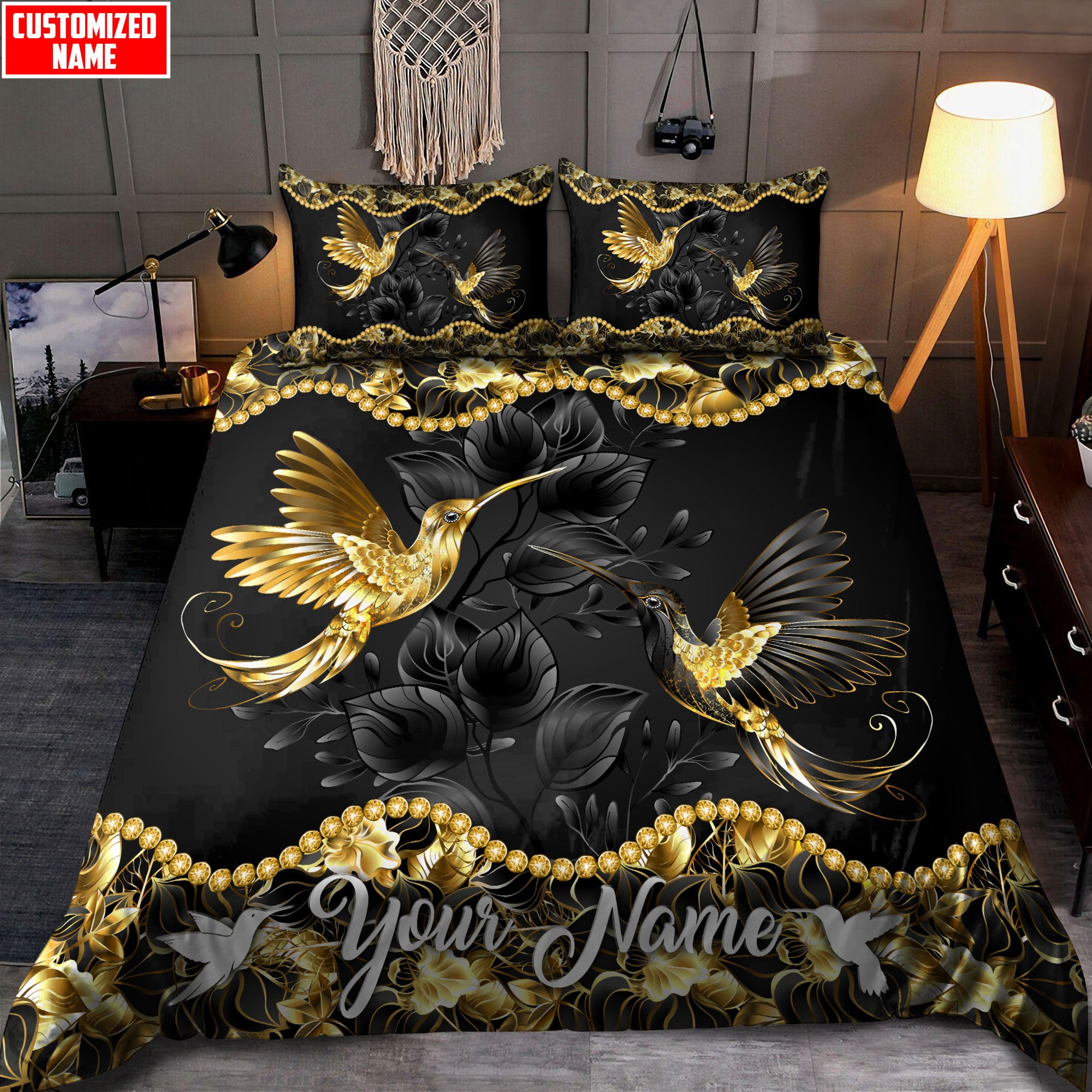 Custom Hummingbird Bedding Set - Bedding Set, Duvet Cover, Quilt, Pillow, Blanket