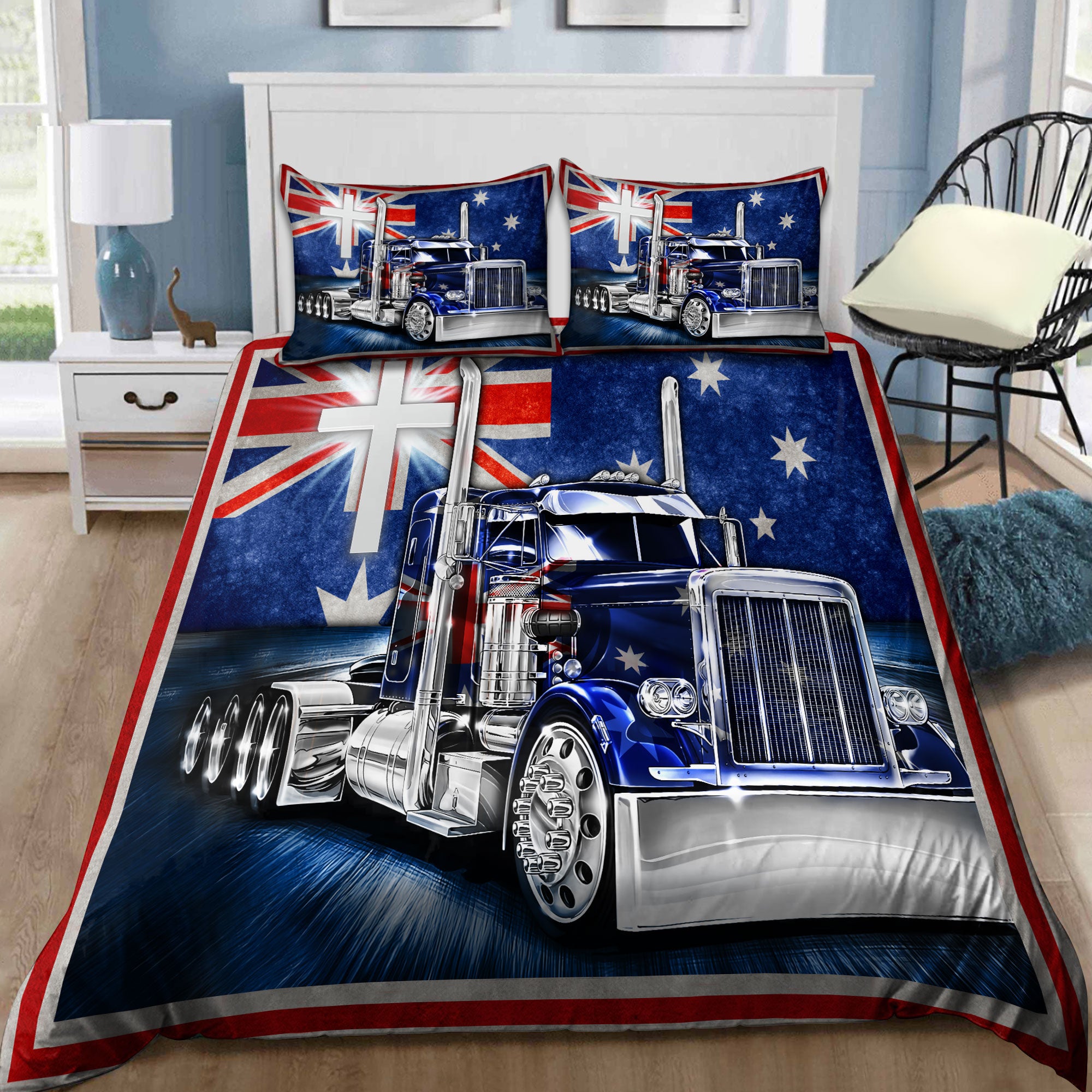 Trucker Australia Bedding Set - Bedding Set, Duvet Cover, Quilt, Pillow, Blanket