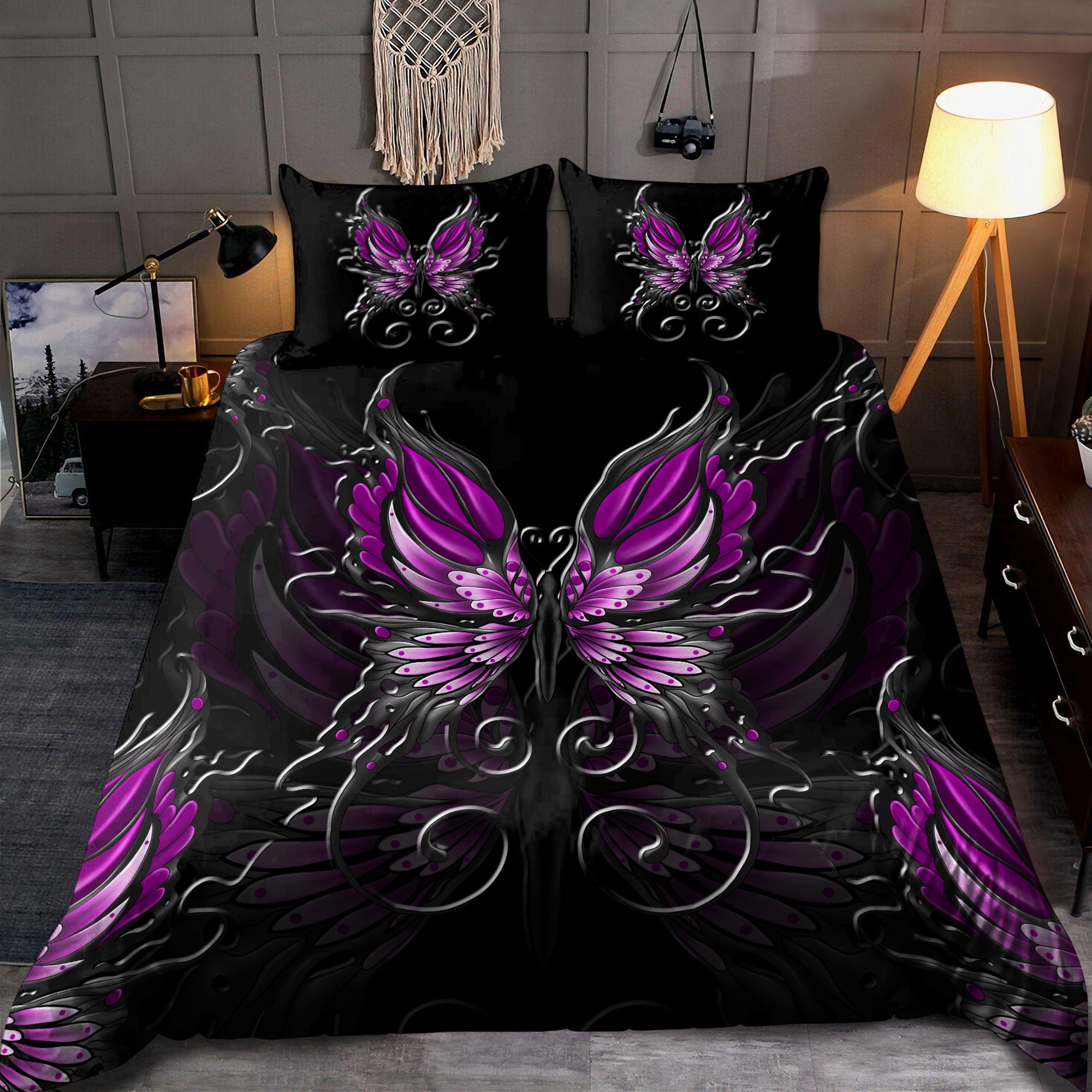 Butterfly Bedding Set ND - Bedding Set, Duvet Cover, Quilt, Pillow, Blanket
