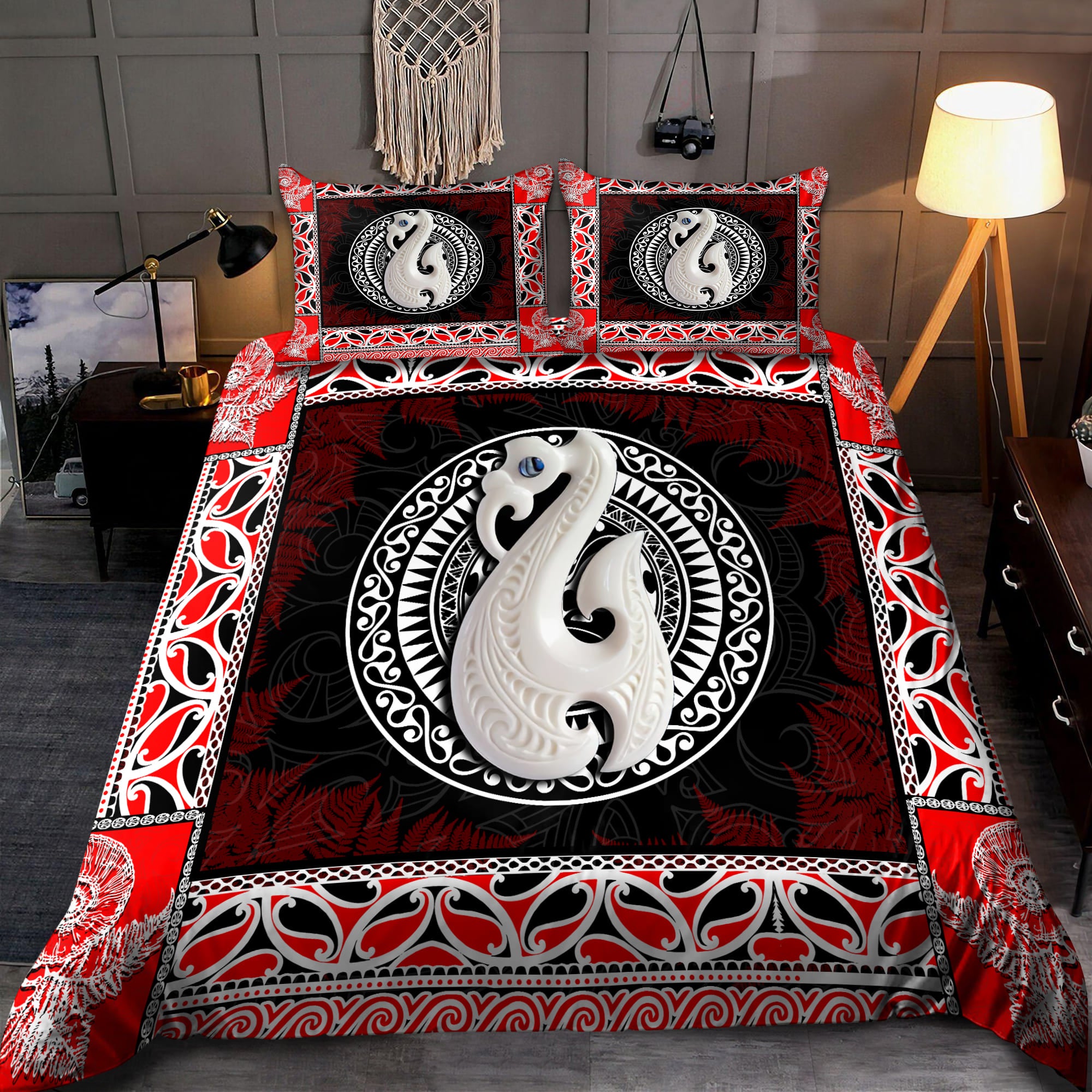 New Zealand Maori Aotearoa Manaia Paua Bedding Set - Bedding Set, Duvet Cover, Quilt, Pillow, Blanket