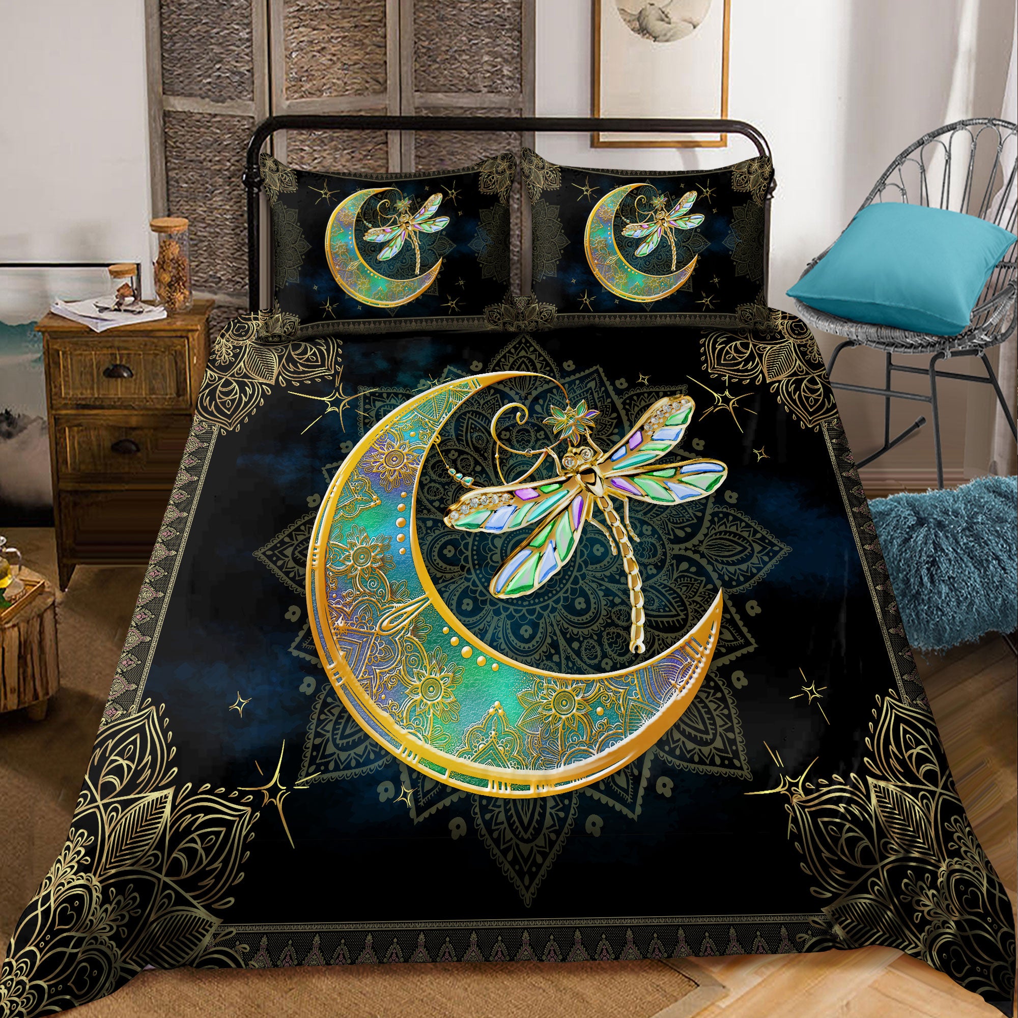Personalized Dragonfly Bedding Set ND - Bedding Set, Duvet Cover, Quilt, Pillow, Blanket