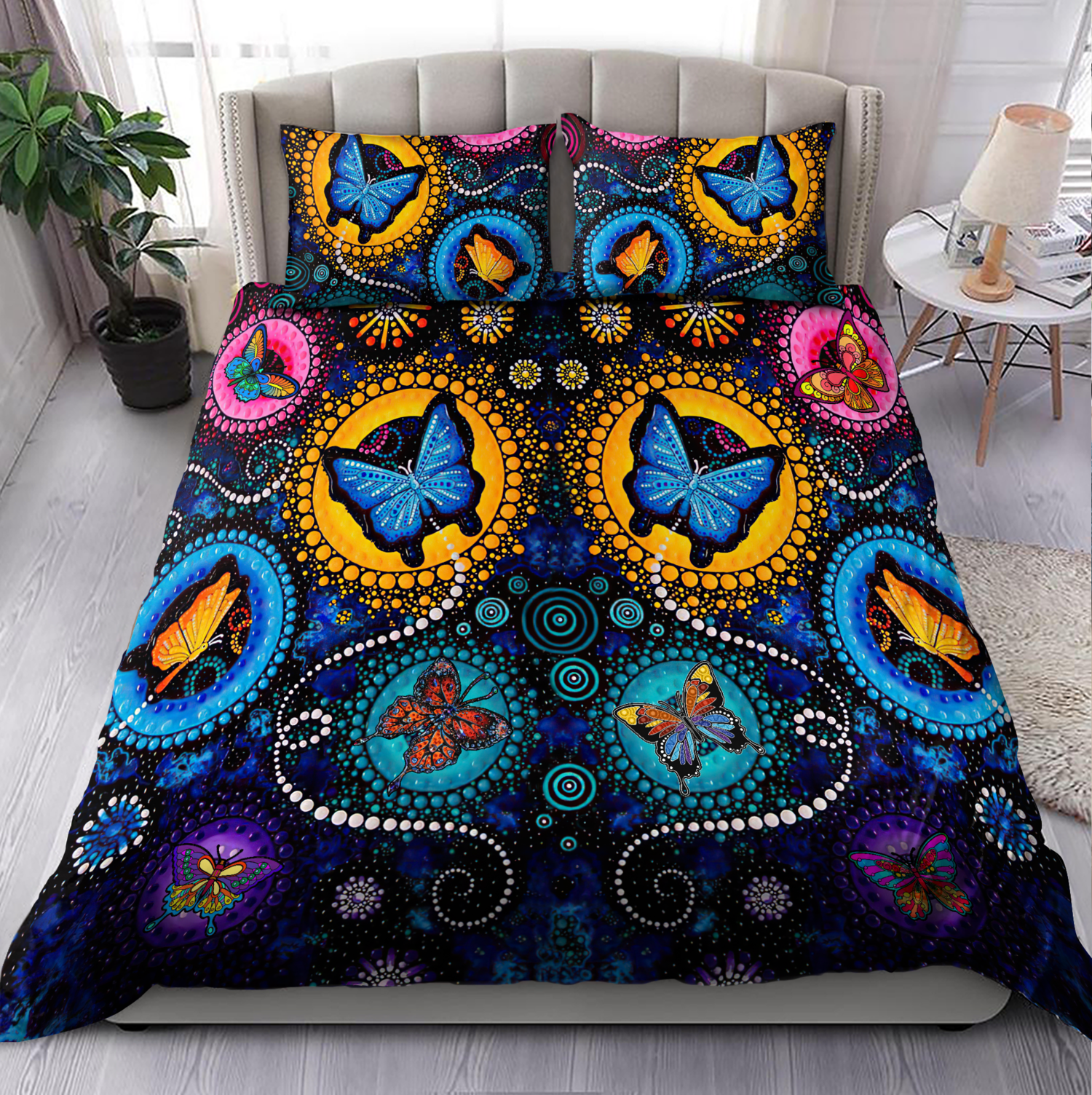 Butterfly Bedding Set PD - Bedding Set, Duvet Cover, Quilt, Pillow, Blanket