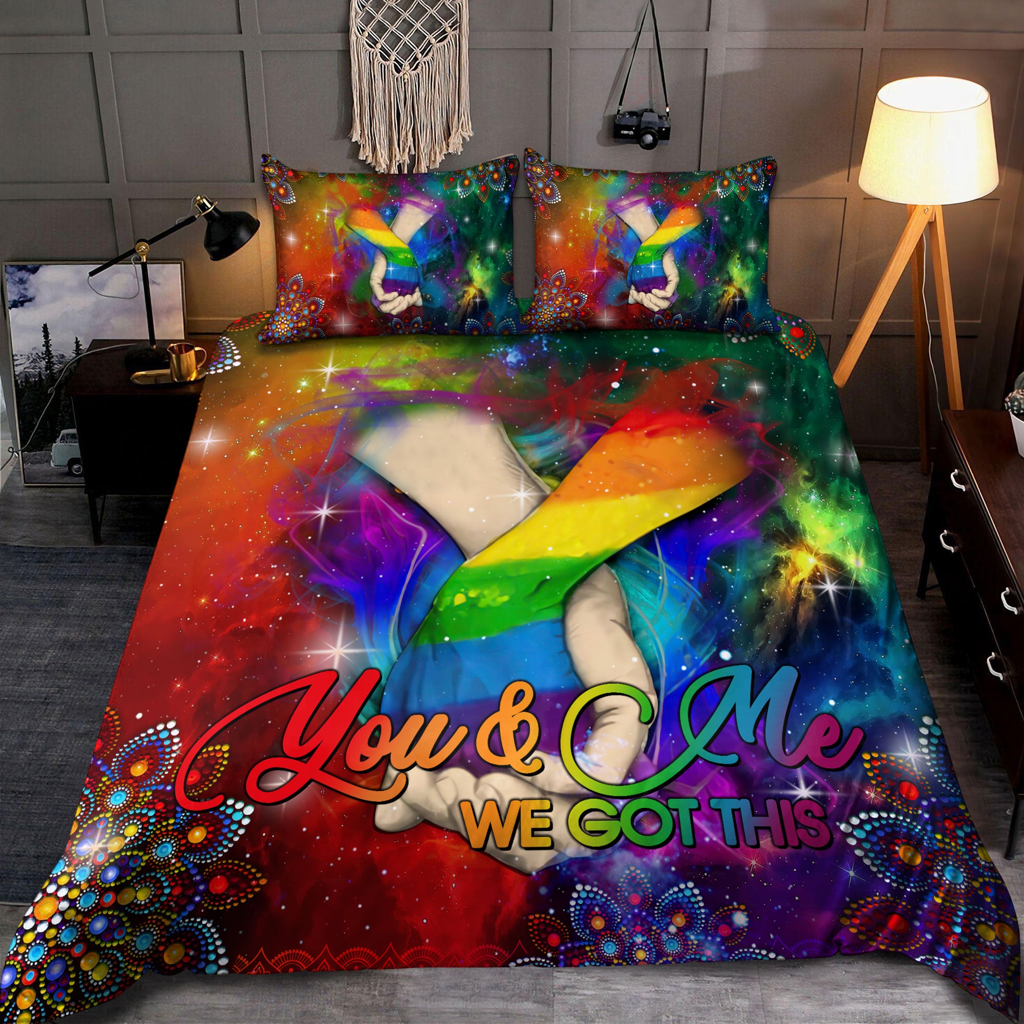 You And Me LGBT Pride Bedding Set - Bedding Set, Duvet Cover, Quilt, Pillow, Blanket