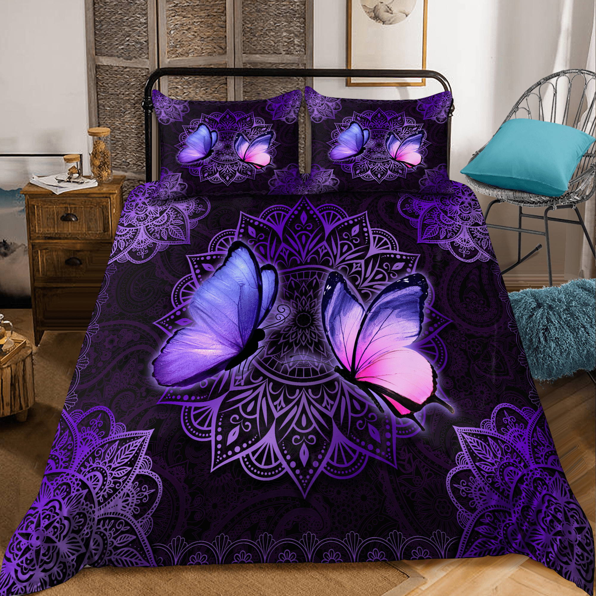 Butterfly Bedding Set VP - Bedding Set, Duvet Cover, Quilt, Pillow, Blanket