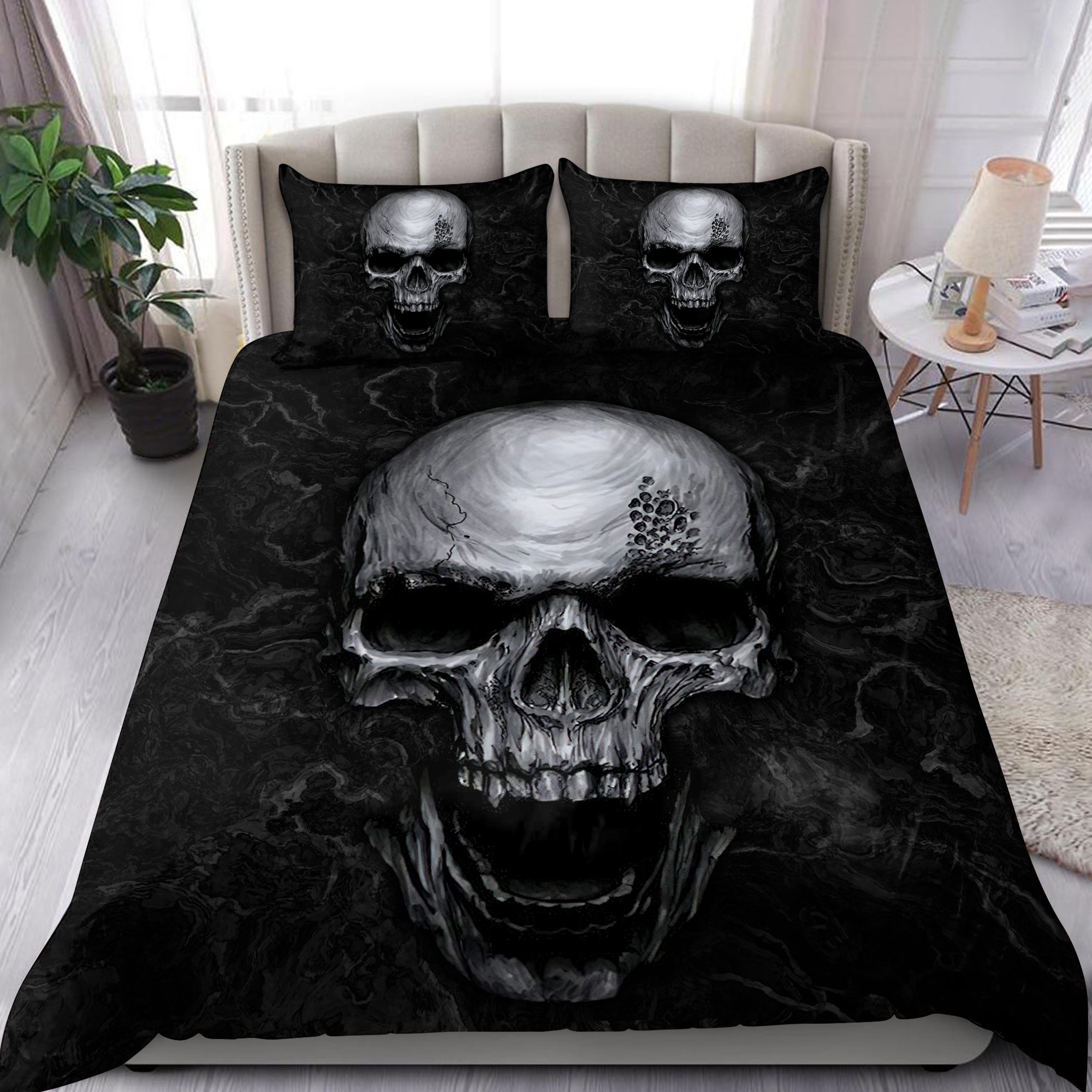 Skull Bedding Set PH - Bedding Set, Duvet Cover, Quilt, Pillow, Blanket