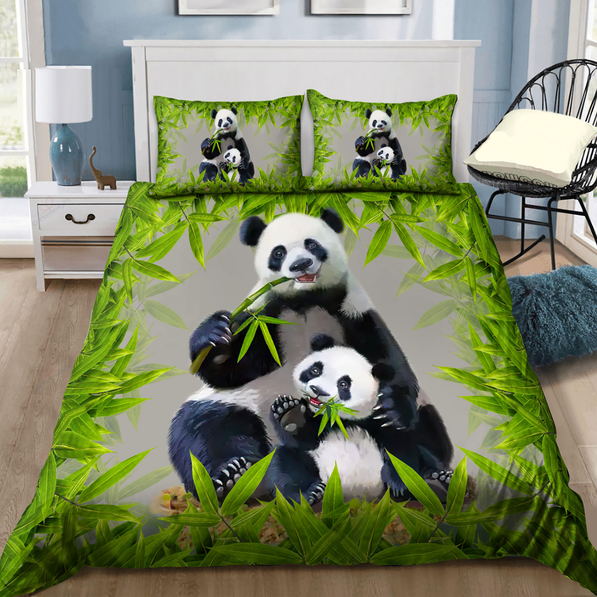 Panda Bedding Set PD - Bedding Set, Duvet Cover, Quilt, Pillow, Blanket