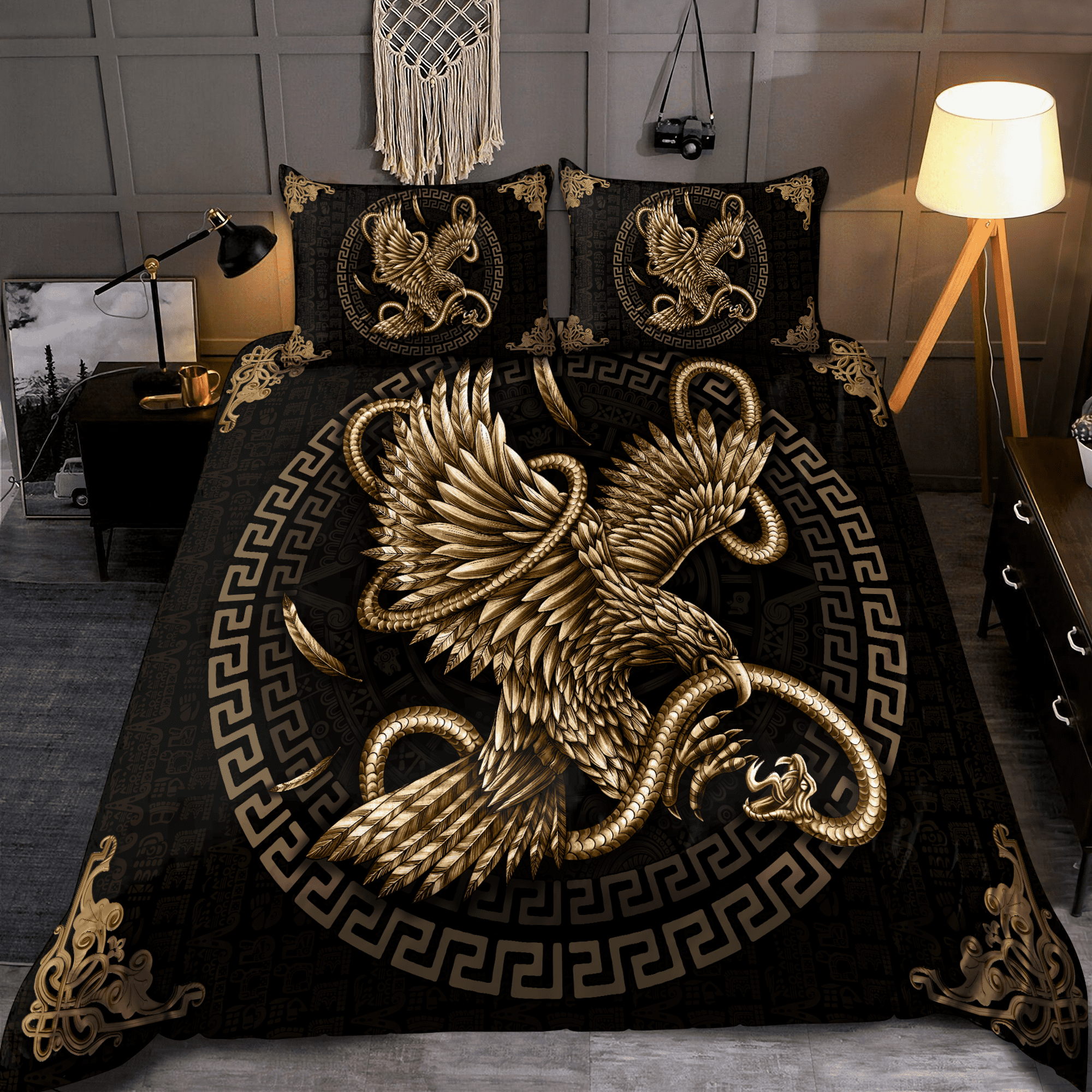 Mexican Aztec All Over Printed Bedding Set - Bedding Set, Duvet Cover, Quilt, Pillow, Blanket
