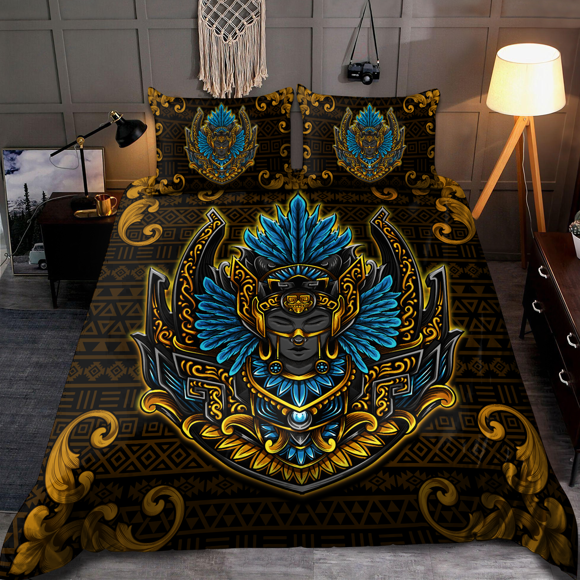 Aztec Mayan Women All Over Printed Bedding Set - Bedding Set, Duvet Cover, Quilt, Pillow, Blanket