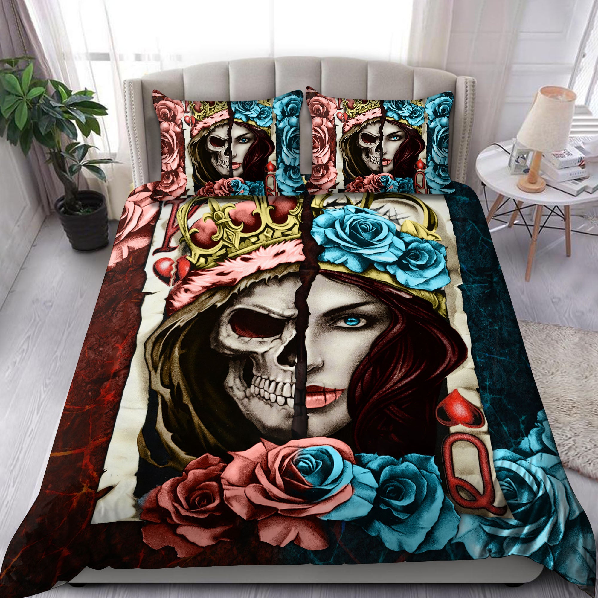 Skull Bedding Set - Bedding Set, Duvet Cover, Quilt, Pillow, Blanket