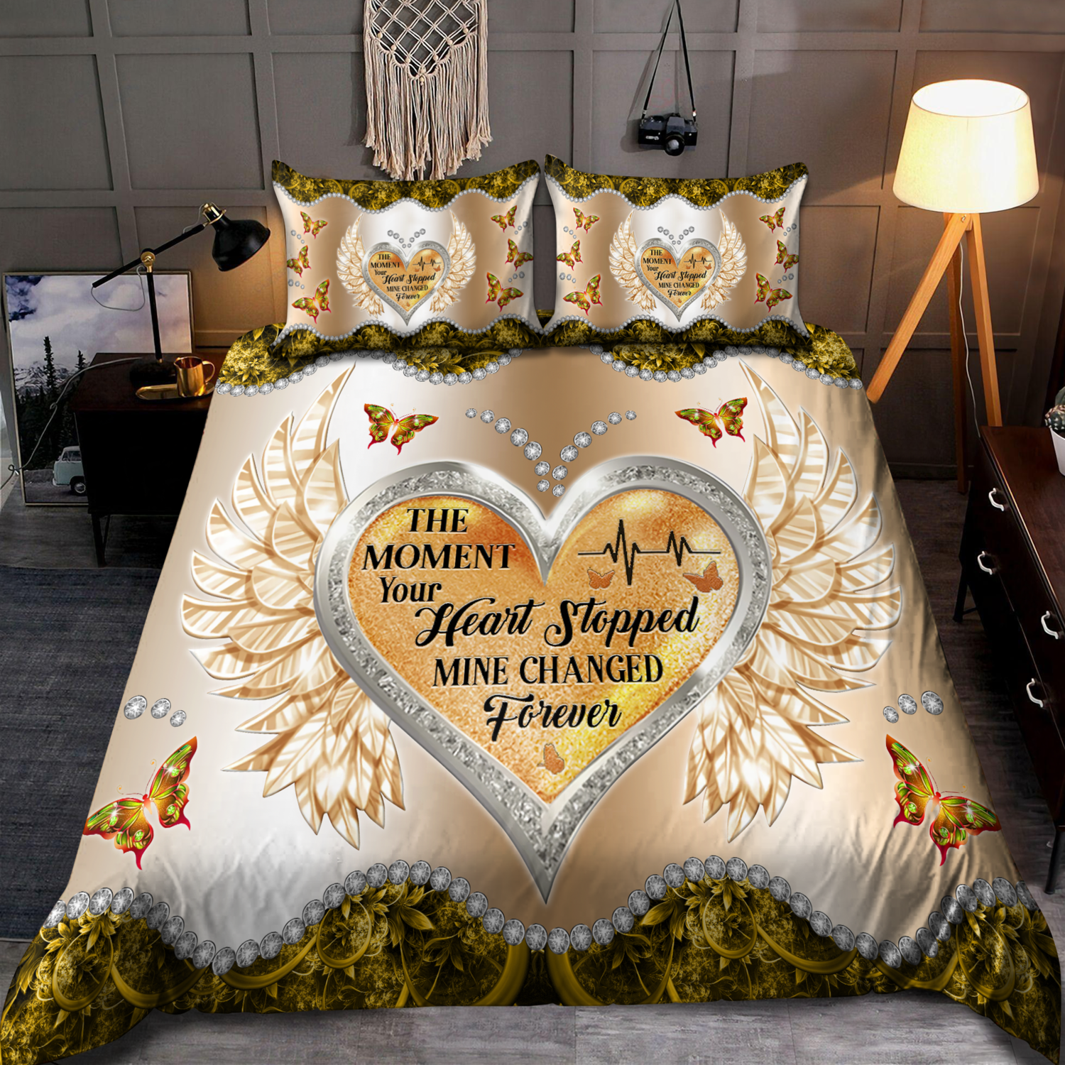 Butterfly All Over Printed Bedding Set PD - Bedding Set, Duvet Cover, Quilt, Pillow, Blanket