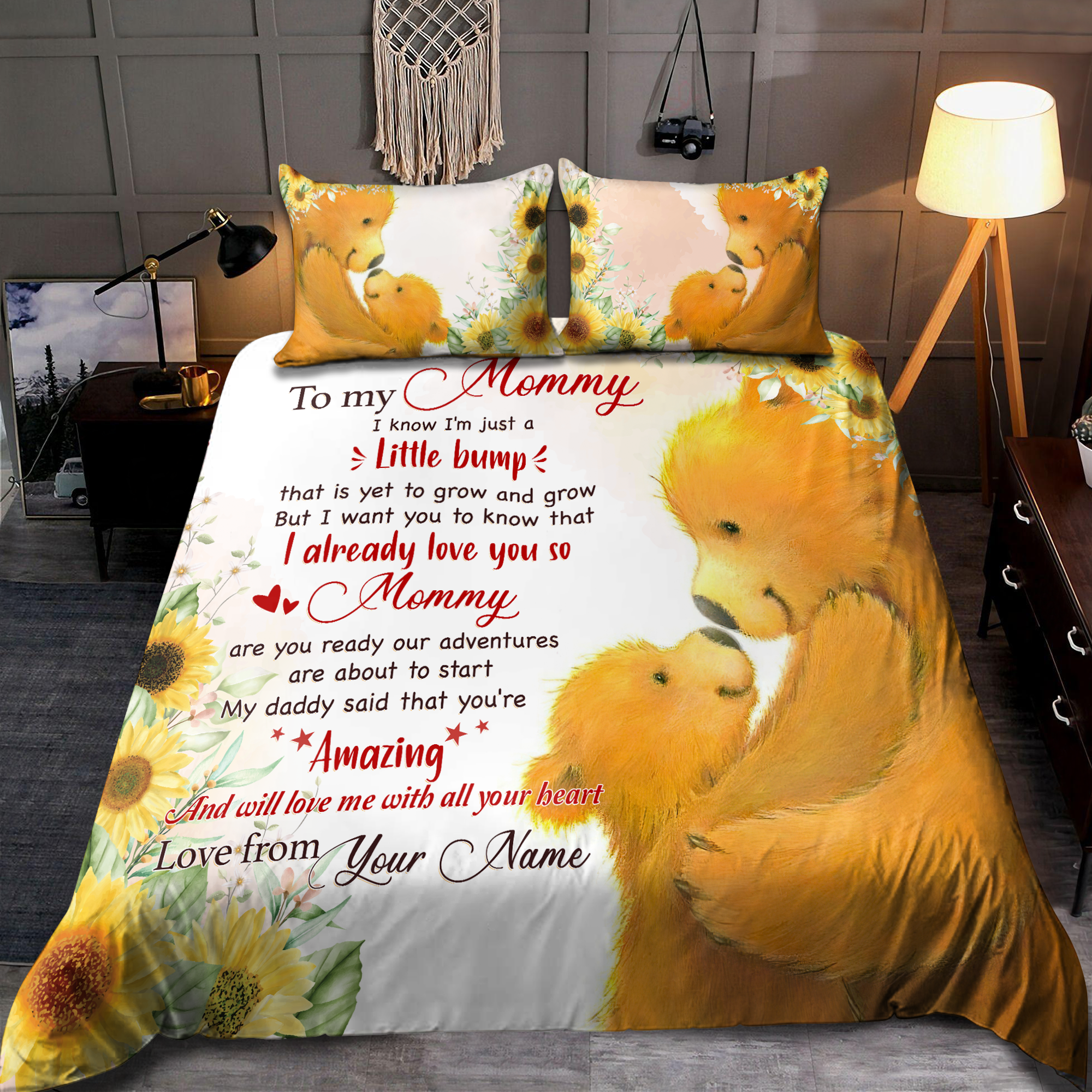 Duvet Cover, Quilt, Pillow, Blanket - Tmarc Tee Personalized Teddy Bear To My Mommy Mother's Day All Over Printed Bedding Set Bedding Set