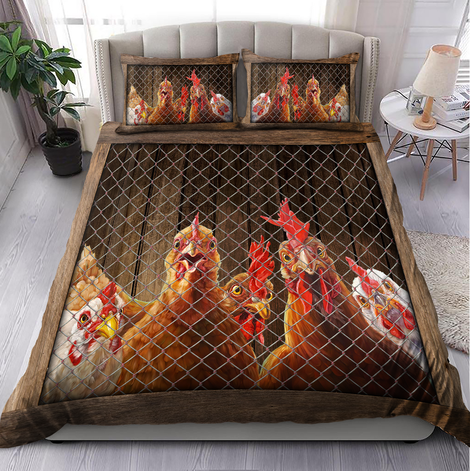 Rooster Bedding Set PD06062201 - Bedding Set, Duvet Cover, Quilt, Pillow, Blanket