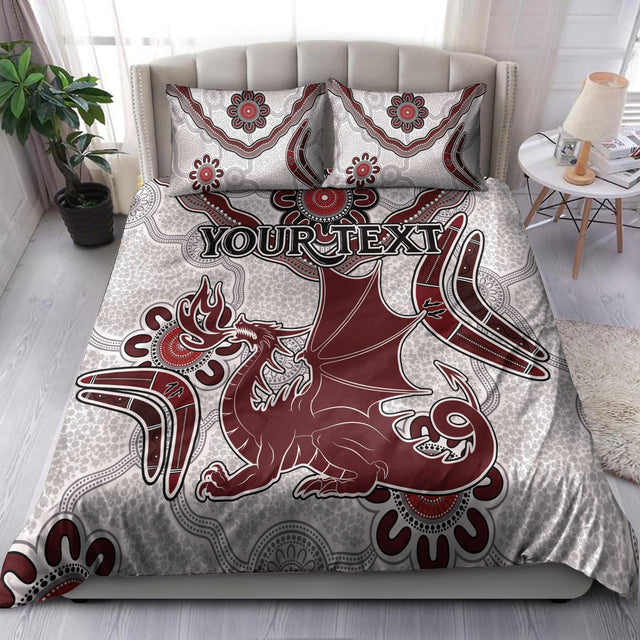 St.George Rugby - St. George Australia Aboriginal Bedding Set   - Bedding Set, Duvet Cover, Quilt, Pillow, Blanket