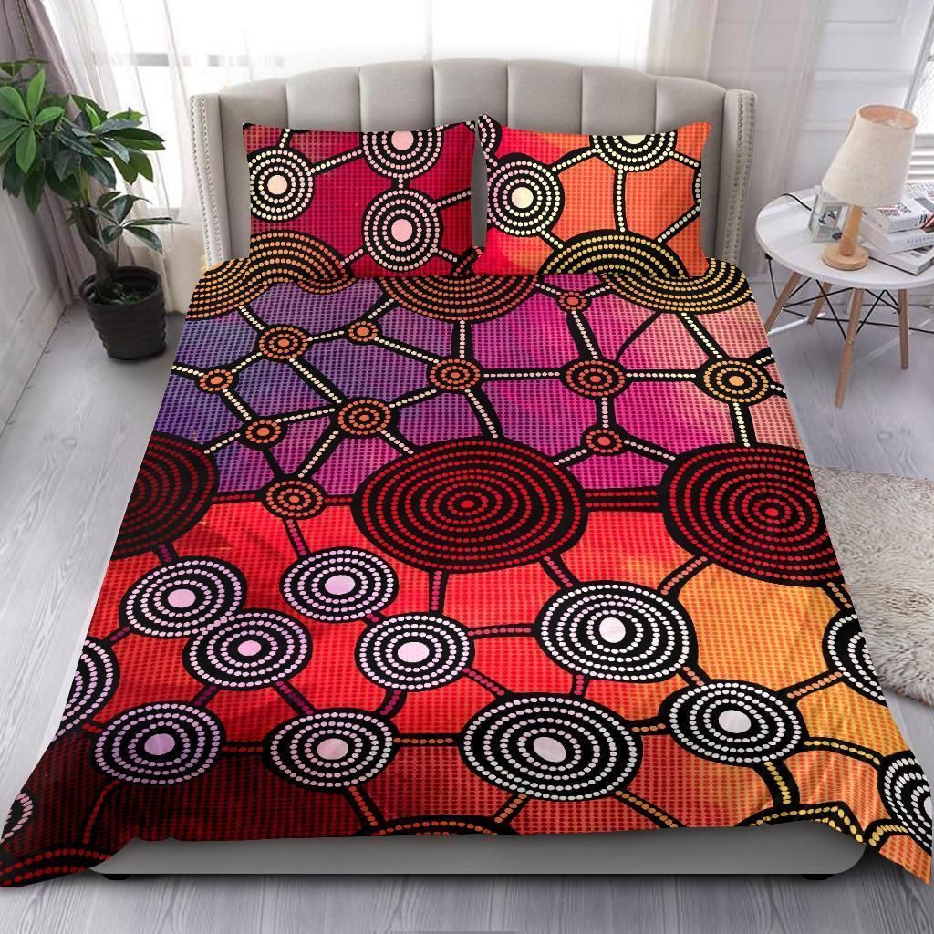 Aboriginal Circle Dot Painting Bedding Sets   - Bedding Set, Duvet Cover, Quilt, Pillow, Blanket
