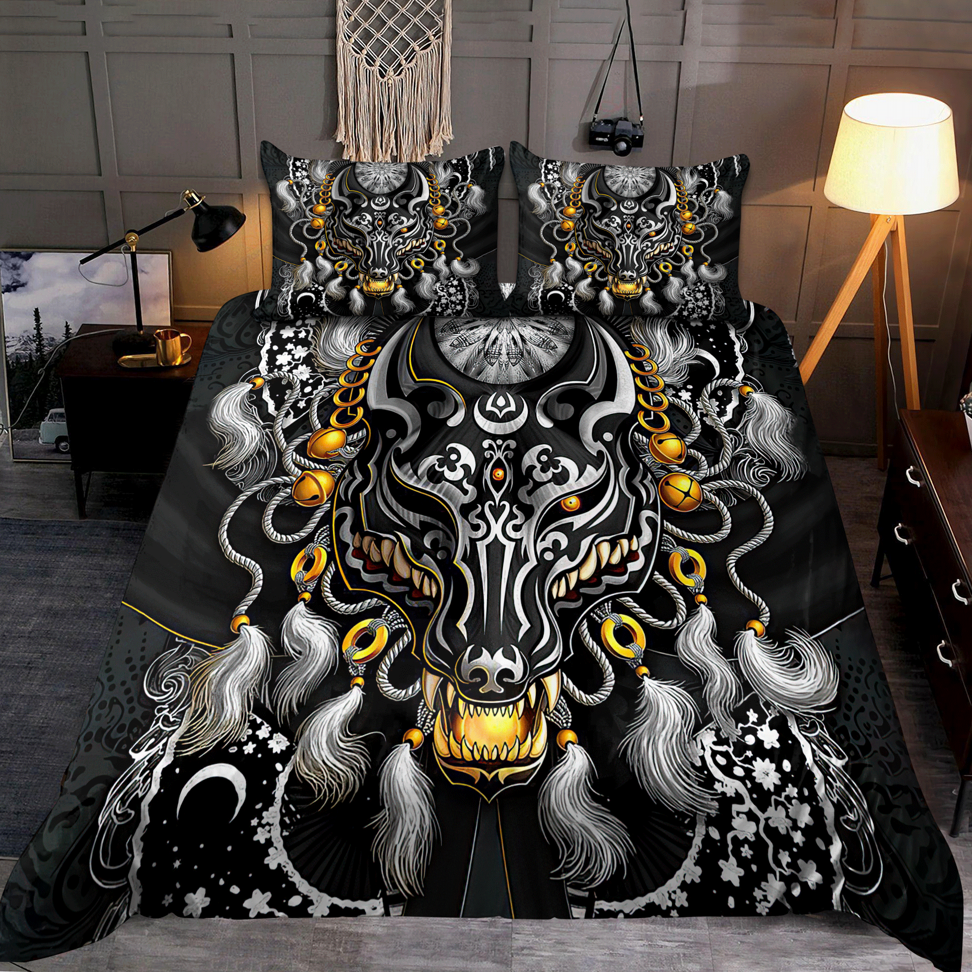 Wolf Native Bedding Set KL07102203 - Bedding Set, Duvet Cover, Quilt, Pillow, Blanket