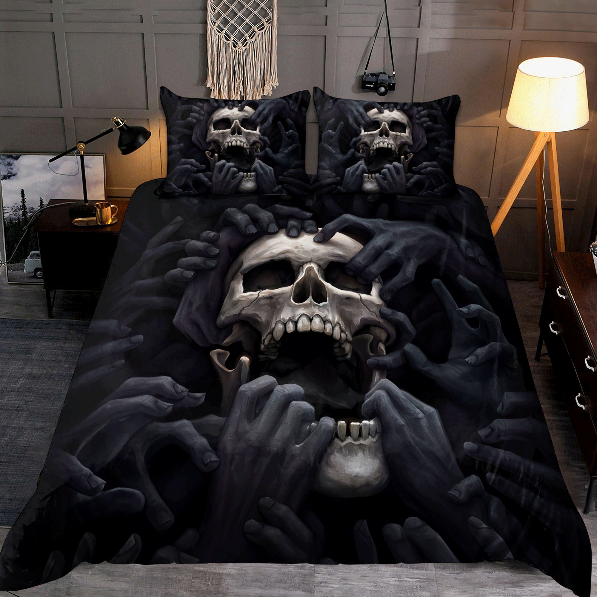 Skull Bedding Set KL30092202 - Bedding Set, Duvet Cover, Quilt, Pillow, Blanket