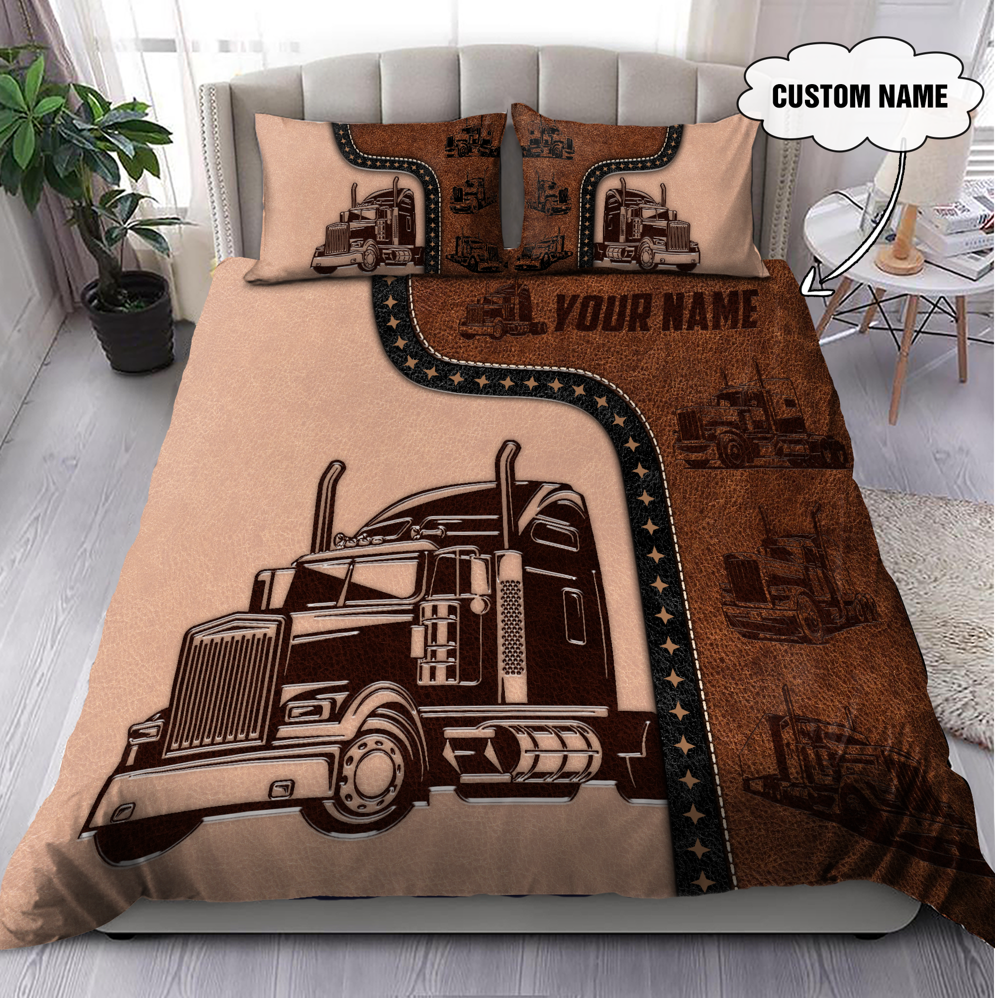 Trucker Bedding Set PD - Bedding Set, Duvet Cover, Quilt, Pillow, Blanket