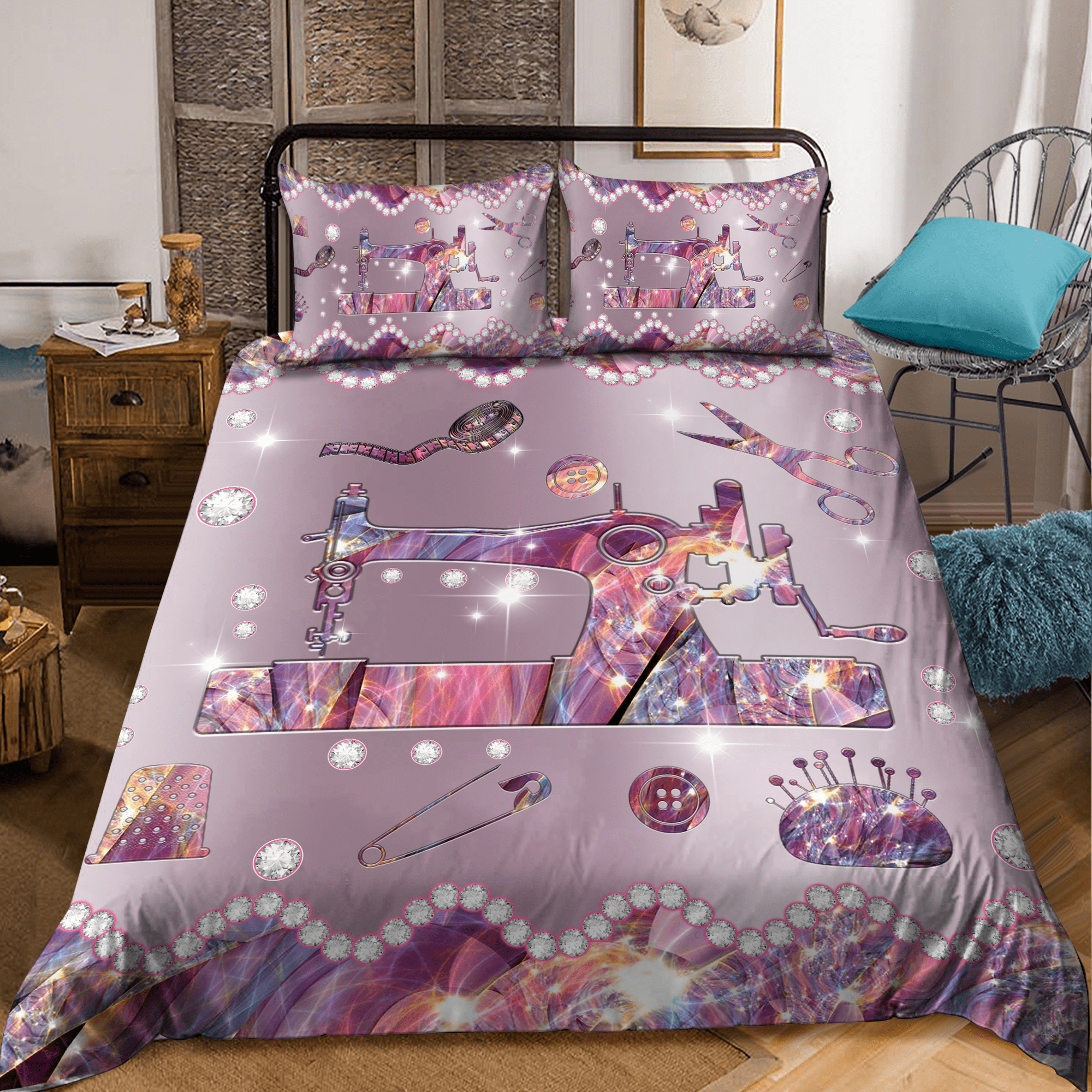 Sewing Bedding Set - Bedding Set, Duvet Cover, Quilt, Pillow, Blanket