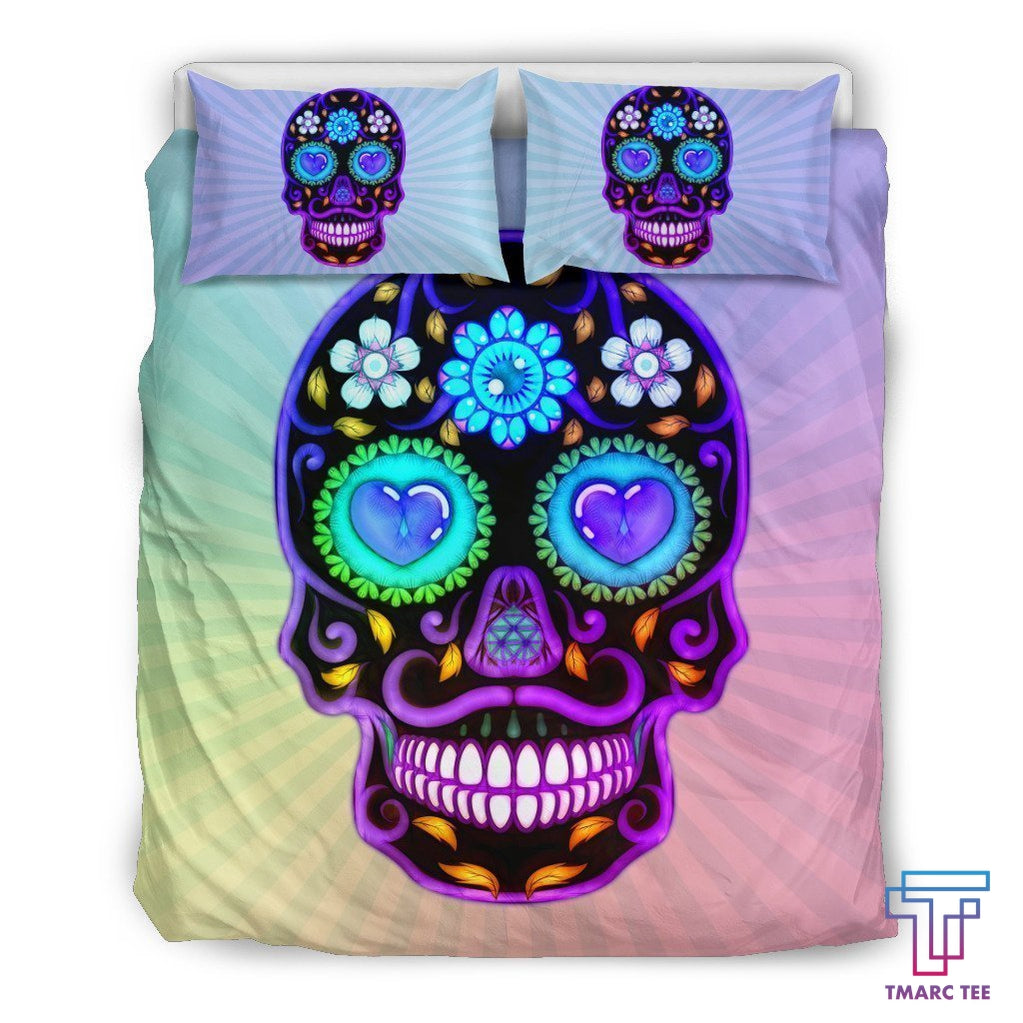 Sugar Skull Lover Bedding Set For Lovers Of Sugar Skulls - Bedding Set, Duvet Cover, Quilt, Pillow, Blanket