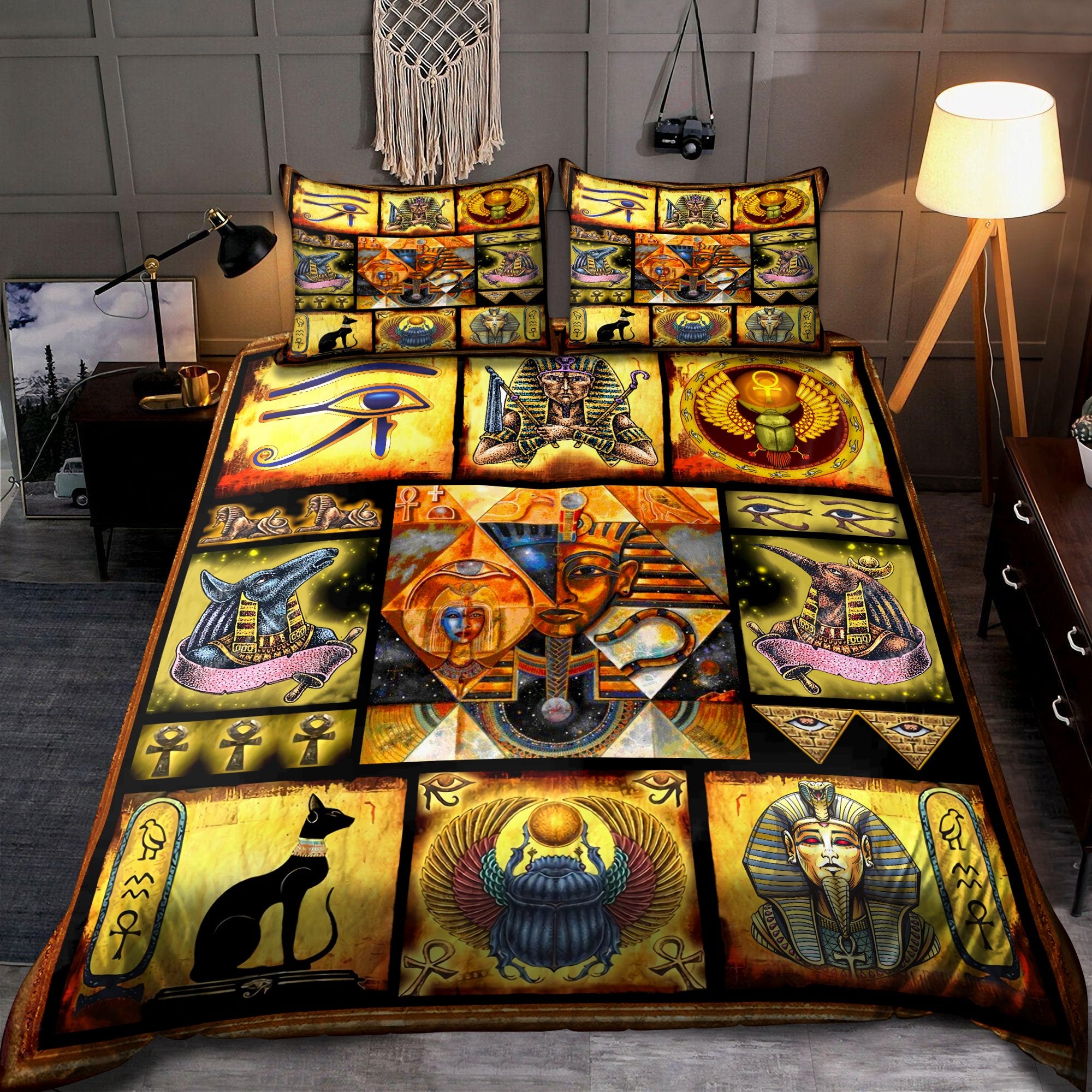 Ancient Egypt Bedding Set - Bedding Set, Duvet Cover, Quilt, Pillow, Blanket