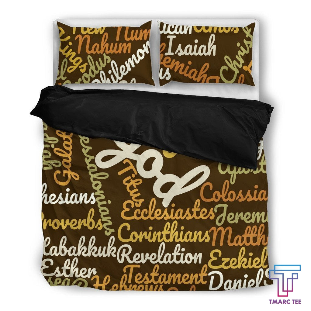 Brown Holy Bible Books Black Bedding Set - Bedding Set, Duvet Cover, Quilt, Pillow, Blanket