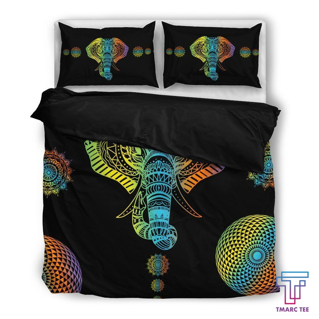 Elephant Chakra Bedding Set - Bedding Set, Duvet Cover, Quilt, Pillow, Blanket