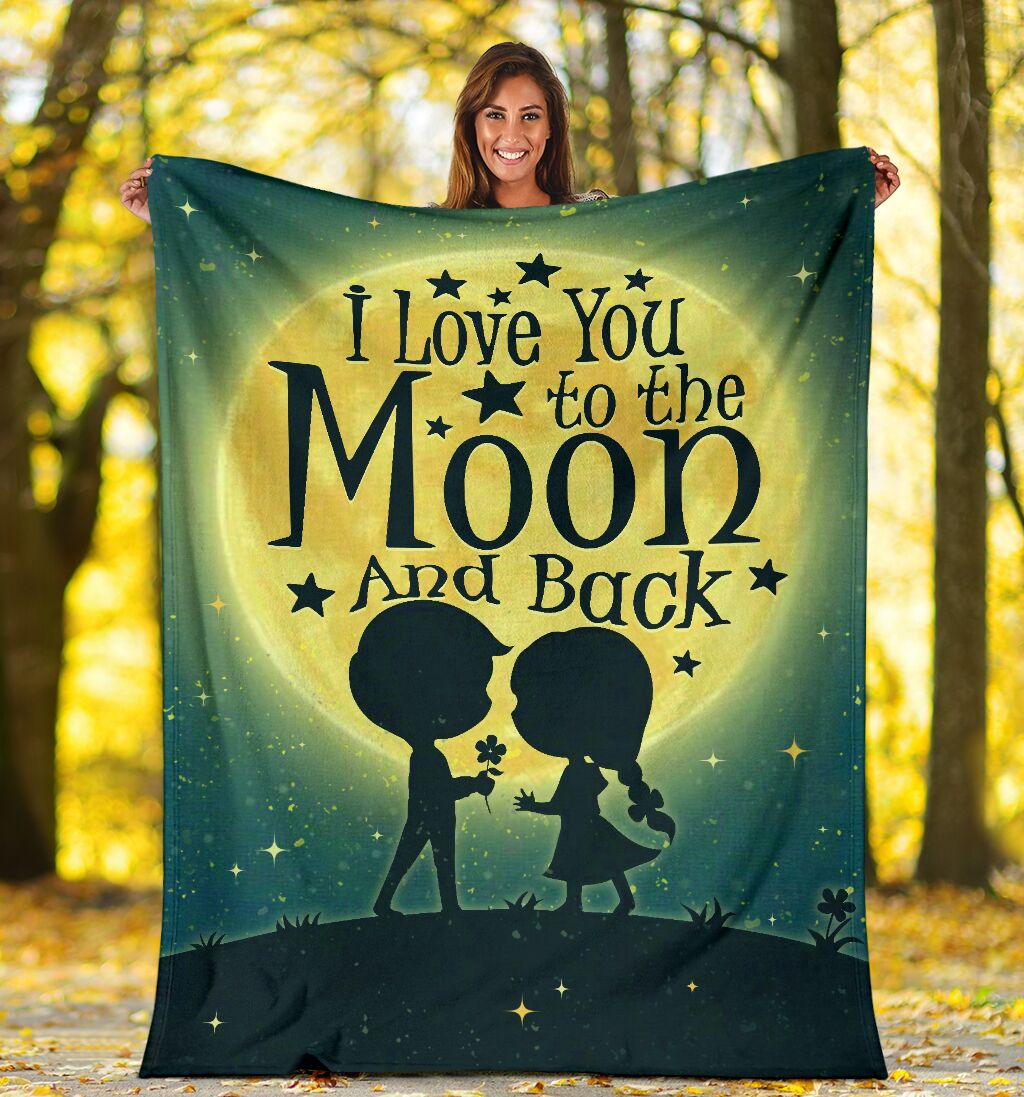 Bedding - Blanket, Duvet Cover, Quilt, Pillow - To My Wife Blanket From Husband To My Wife I Love You To The Moon And Back Blanket