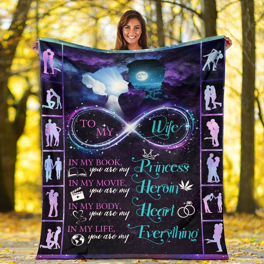 Bedding - Blanket, Duvet Cover, Quilt, Pillow - Personalized To My Wife Blanket From Husband To My Wife In My Book You Are My Princess Blanket Gift For Wife Customized Wife Blanket