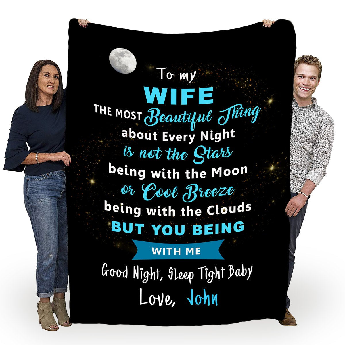 Bedding - Blanket, Duvet Cover, Quilt, Pillow - Personalized To My Wife Night Sky Blanket Gift For Wife From Husband To My Wife The Most Beautiful Thing Blanket Customized