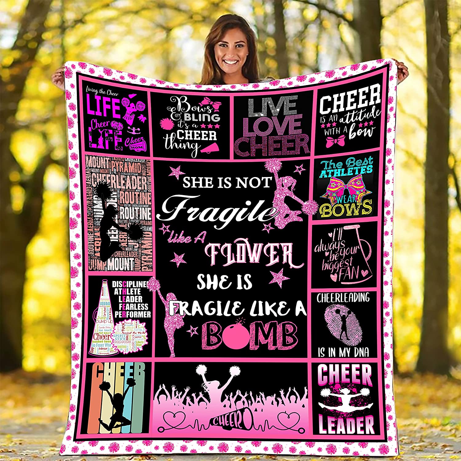 Bedding - Blanket, Duvet Cover, Quilt, Pillow - Cheer Blanket For Girls Cheerleading Gifts Throw Blanket Ultra-Soft Cheerleaders Blanket Comfortable Flannel Blankets Birthday Christmas Gift