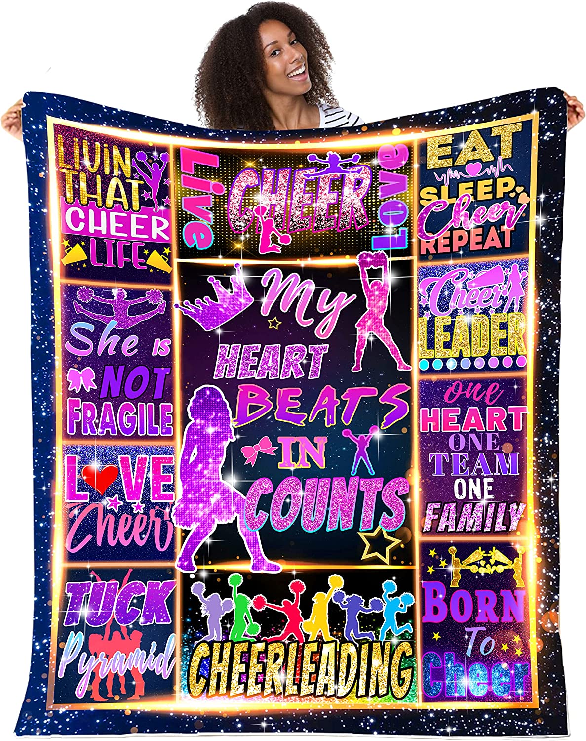 Bedding - Blanket, Duvet Cover, Quilt, Pillow - Cheerleader's Blanket Cheer Blanket Cheerleading Christmas Birthday Gift For Teens Kids
