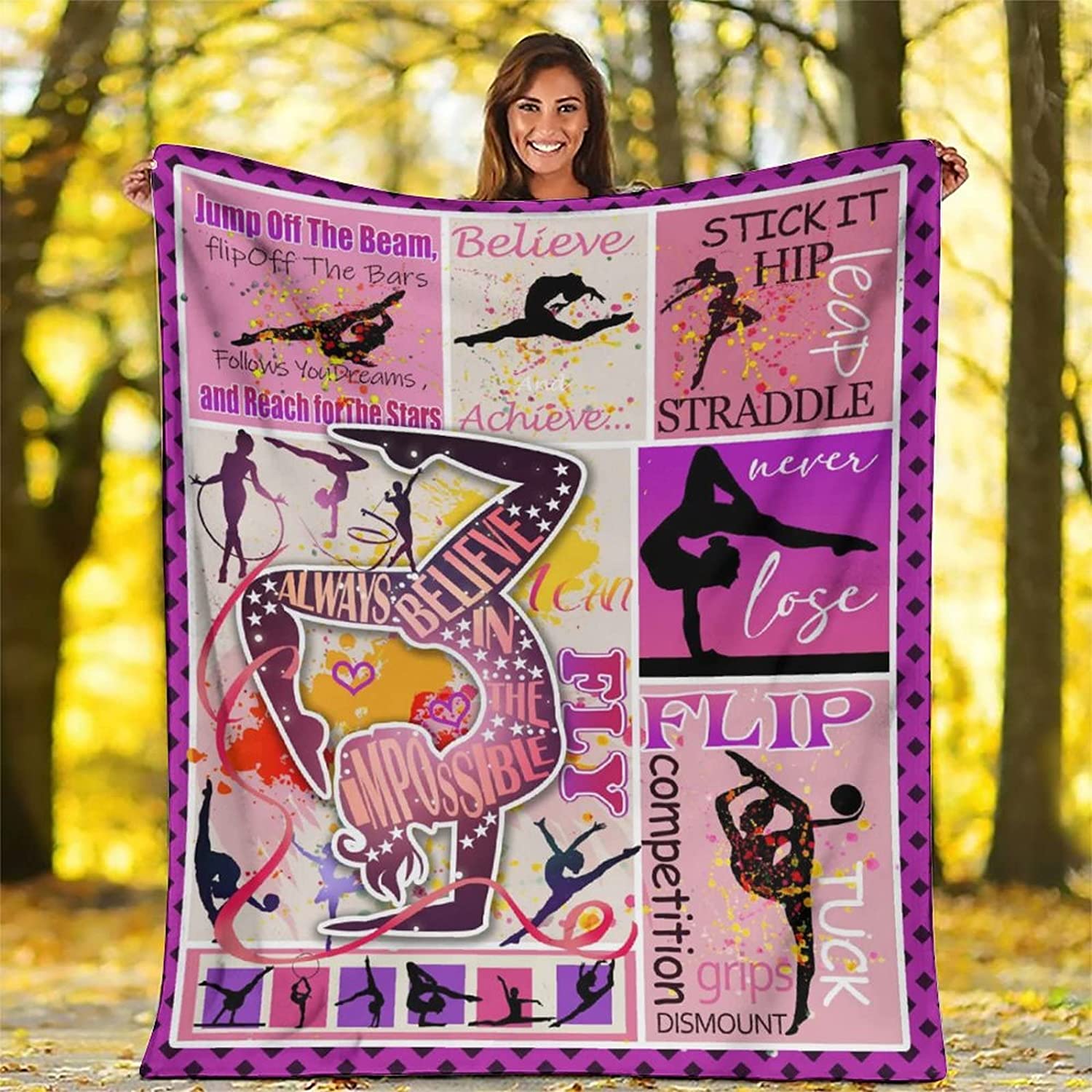 Bedding - Blanket, Duvet Cover, Quilt, Pillow - Throw Blanket Gymnastics Cheerleaders Cooling Blanket Lightweight Flannel Blanket For All Seasons