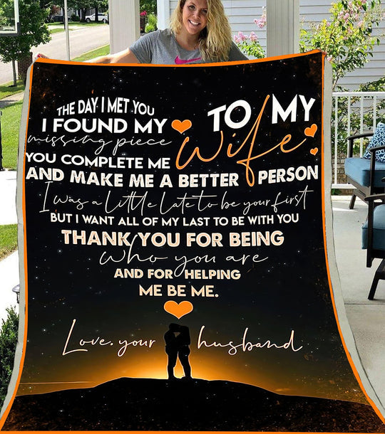 Bedding - Blanket, Duvet Cover, Quilt, Pillow - To My Wife Thank You For Being Who You Are Heart Blanket Gift For Wife From Husband Birthday Gift Home Decor
