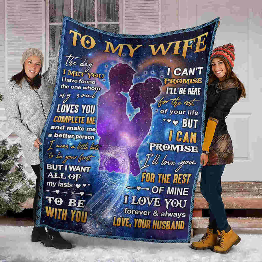 Bedding - Blanket, Duvet Cover, Quilt, Pillow - To My Wife I Want All Of My Lasts To Be With You Fleece Blanket Gift For Valentine's Day To Wife Home Decor