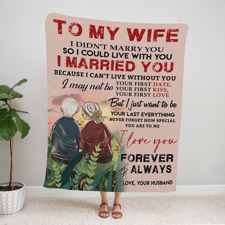 Bedding - Blanket, Duvet Cover, Quilt, Pillow - To My Wife I Can't Live Without You Fleece Blanket Gift For Family, Birthday, Wife, Husband To Wife Gift And Comfv