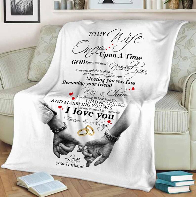 Bedding - Blanket, Duvet Cover, Quilt, Pillow - To My Wife Blanket, I Hand No Control And Marrying You Was, I Love You Forever, Gift For Wife Family Home Decor